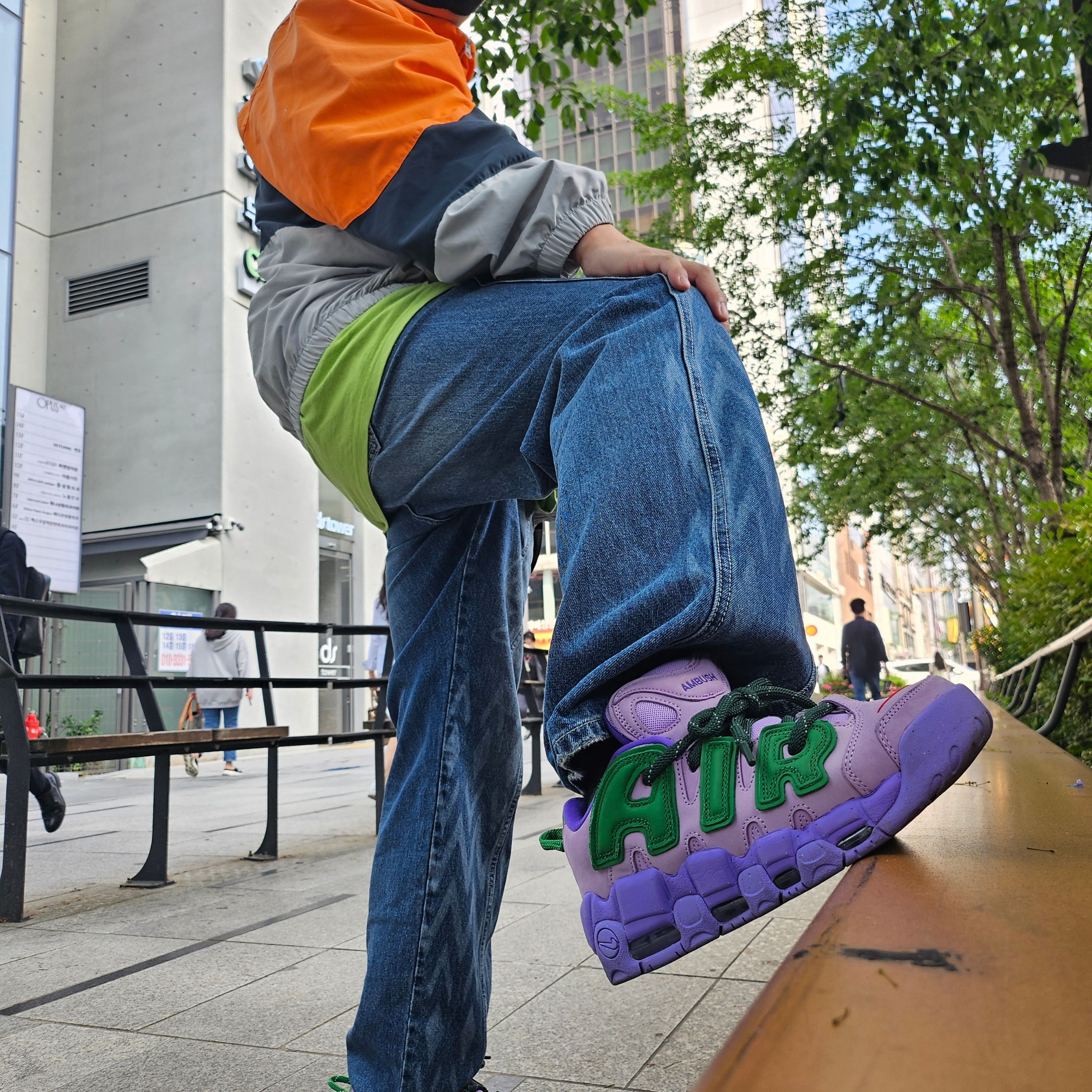 Supreme Washed Chino Twill Camp Cap Purple - 24SS, Nike x Ambush Air More Uptempo Low Lilac and Apple Green 착용 스타일 - 3