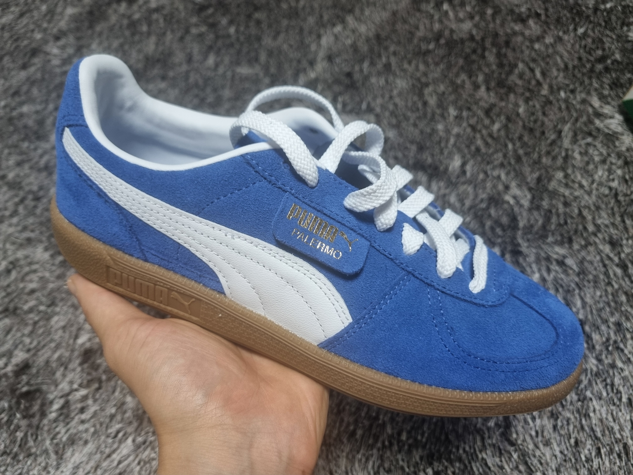 Puma Palermo Cobalt Glaze White 착용 스타일