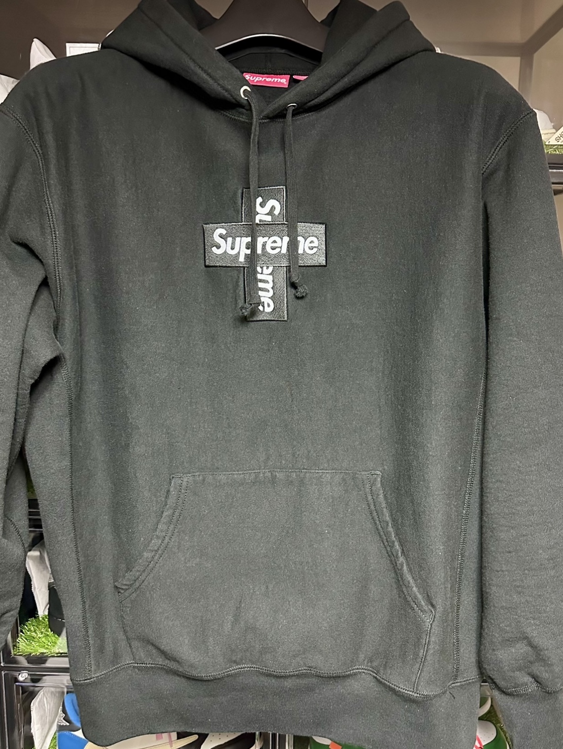 Supreme x Burberry Box Logo Hooded Sweatshirt Black - 22SS, Supreme Box Logo Hooded Sweatshirt Ash Grey - 23FW 착용 스타일 - 5