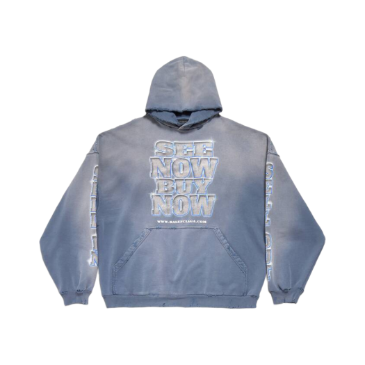 Balenciaga SNBN Large Fit Hoodie Blue