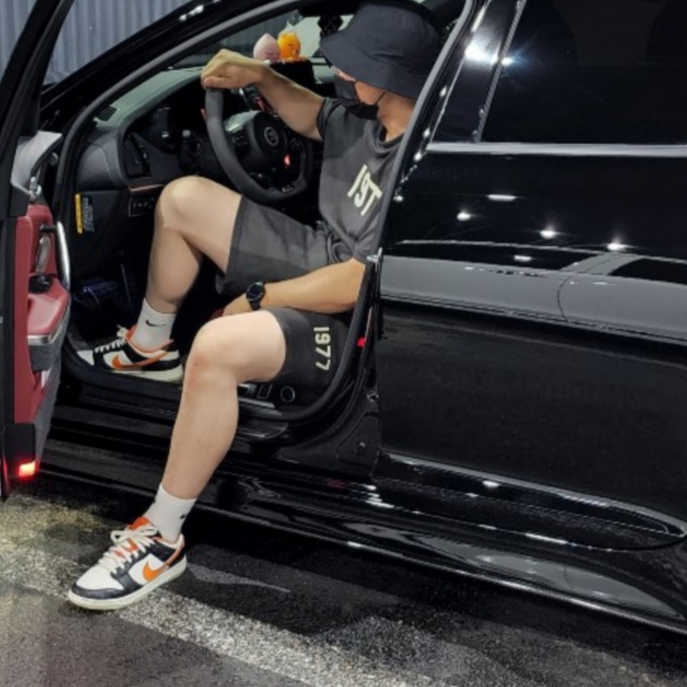 Nike Dunk Low Retro PRM Halloween, Jordan x Travis Scott x Fragment Shorts Black (DJ0617-010) 착용 스타일 - 3