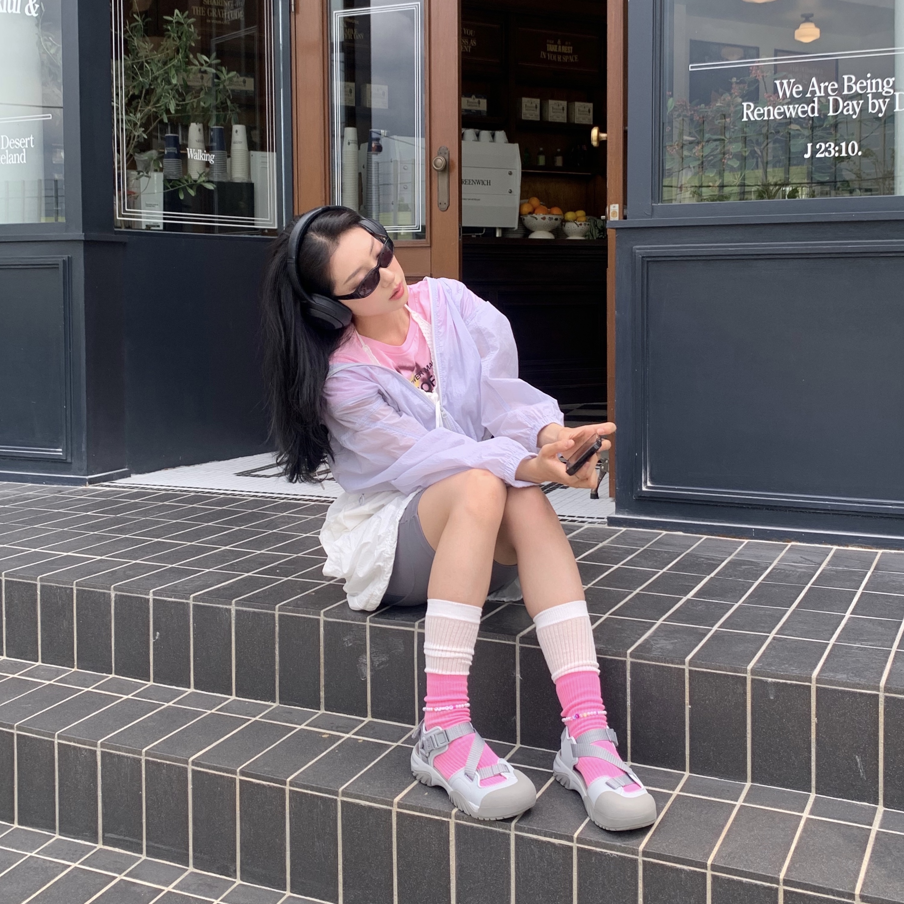 Fila Peito Sandal Grey 착용 스타일 - 6