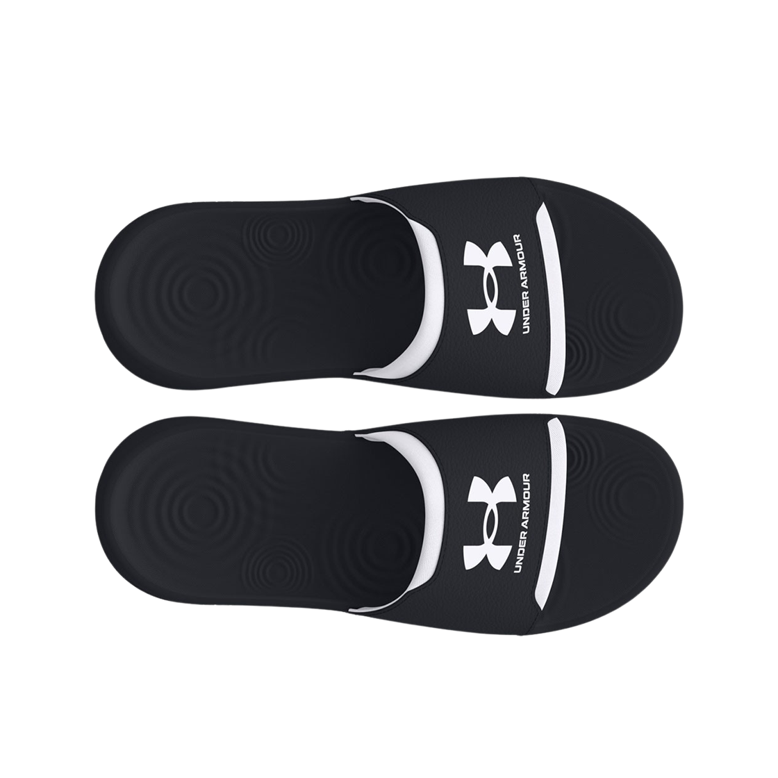 (W) 언더아머 이그나이트 셀렉트 슬라이드 블랙 화이트((W) Under Armour Ignite Select Slides Black White) - 2