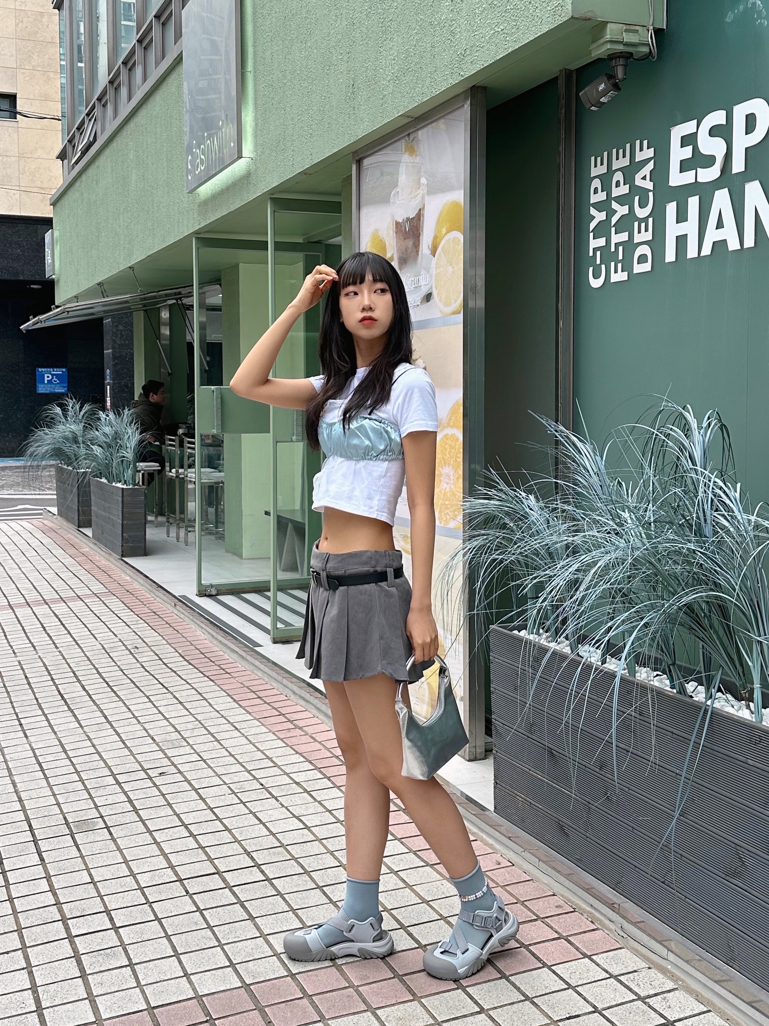Fila Peito Sandal Grey 착용 스타일 - 5