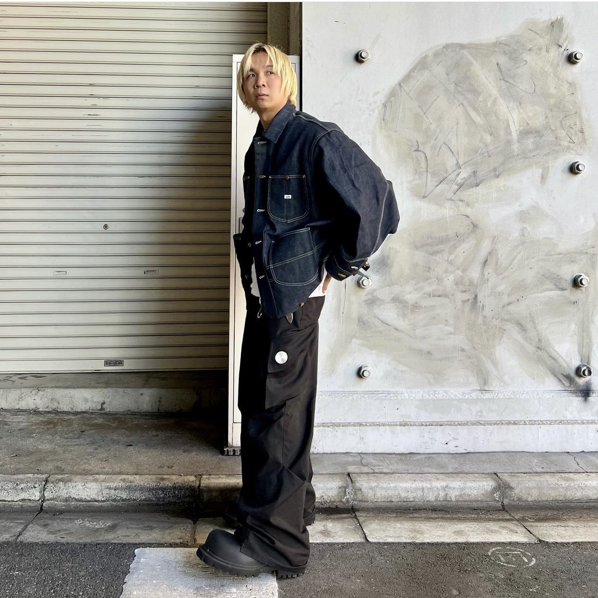 Beautiful People x Lee Double End Denim Riders Work Blouson Indigo 착용 스타일 - 1