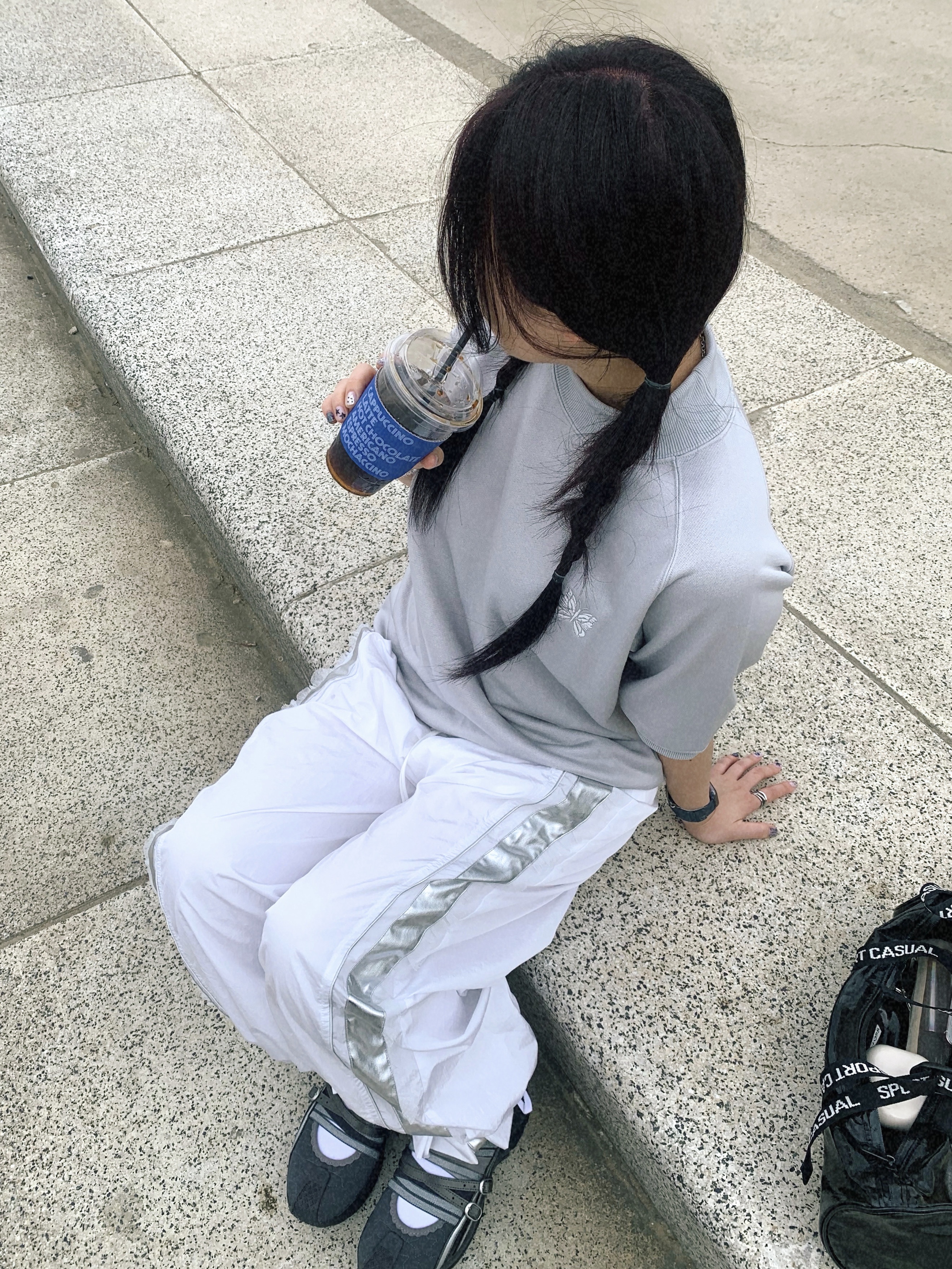 (W) Asics x Kiko Kostadinov x Heaven by Marc Jacobs Gel-Lokros Graphite Grey Gunmetal 착용 스타일