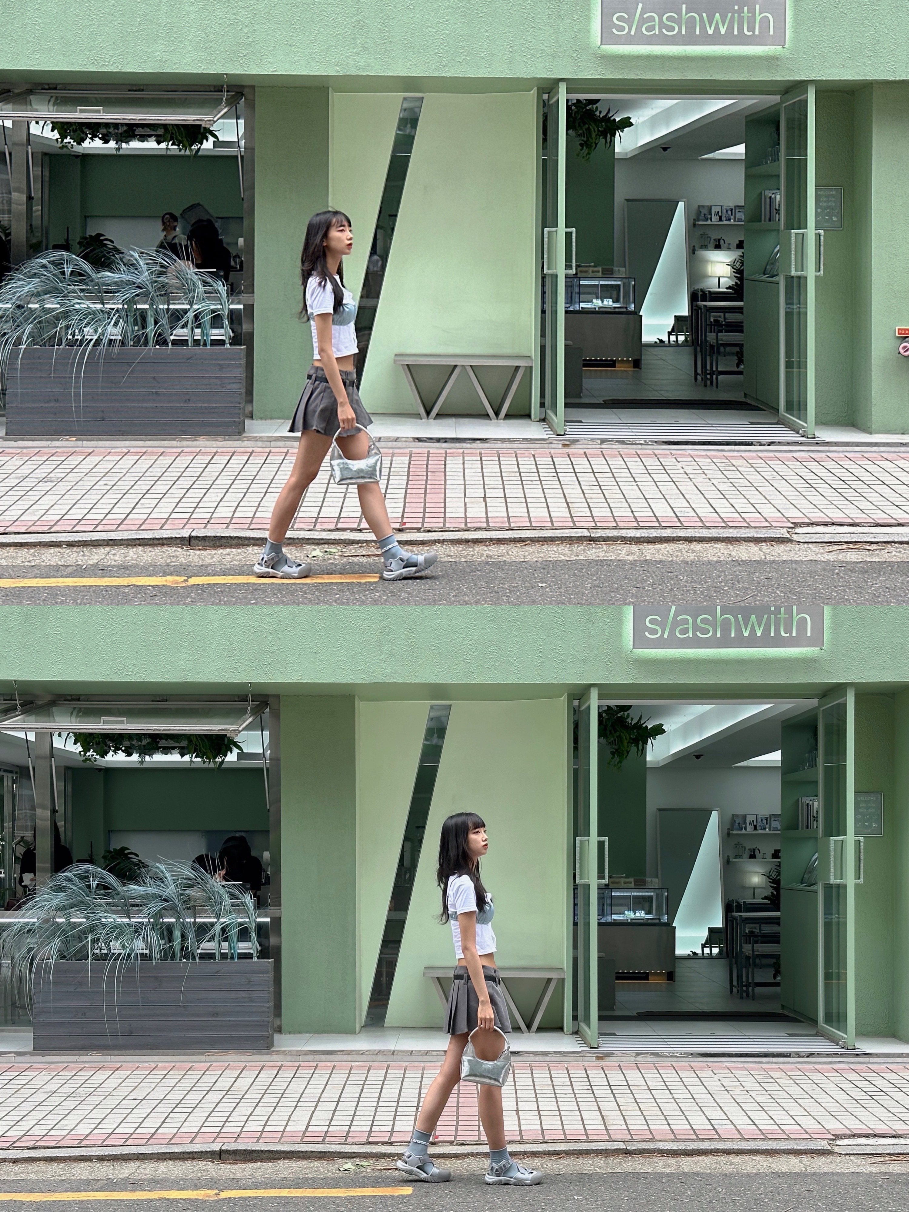 Fila Peito Sandal Grey 착용 스타일 - 6