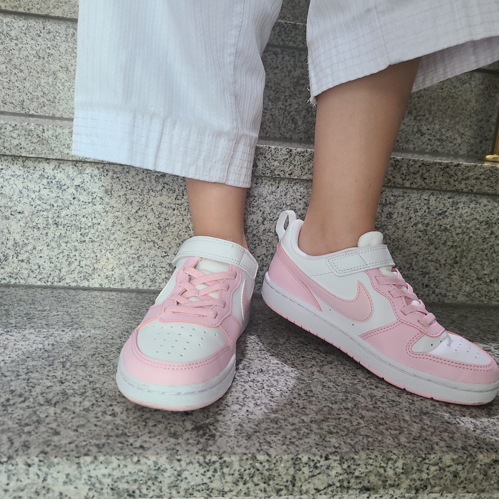 (PS) Nike Court Borough Low Recraft White Pink Foam 착용 스타일