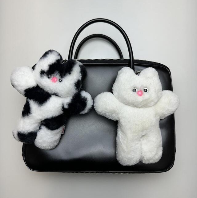 Lelbobrown Little Cat Keyring Shiro Odd Eye, Lelbobrown Little Cat Keyring Shiro Clear 착용 스타일