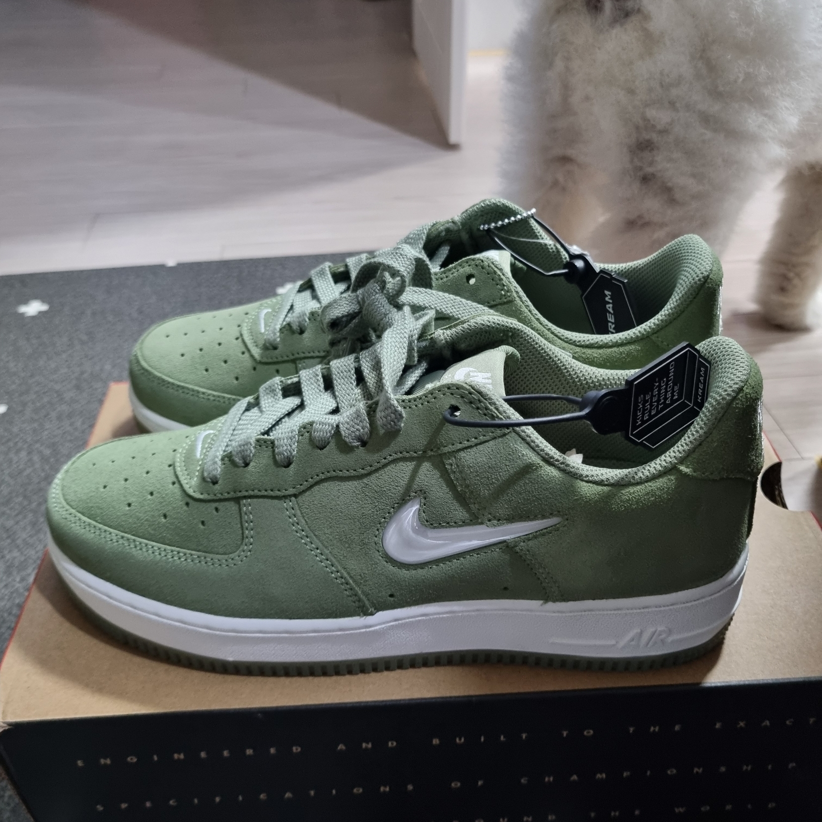Nike Air Force 1 Low Retro Color of the Month Oil Green 착용 스타일 - 1