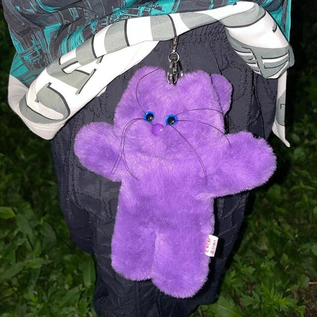 Lelbobrown Little Cat Keyring Violet 착용 스타일