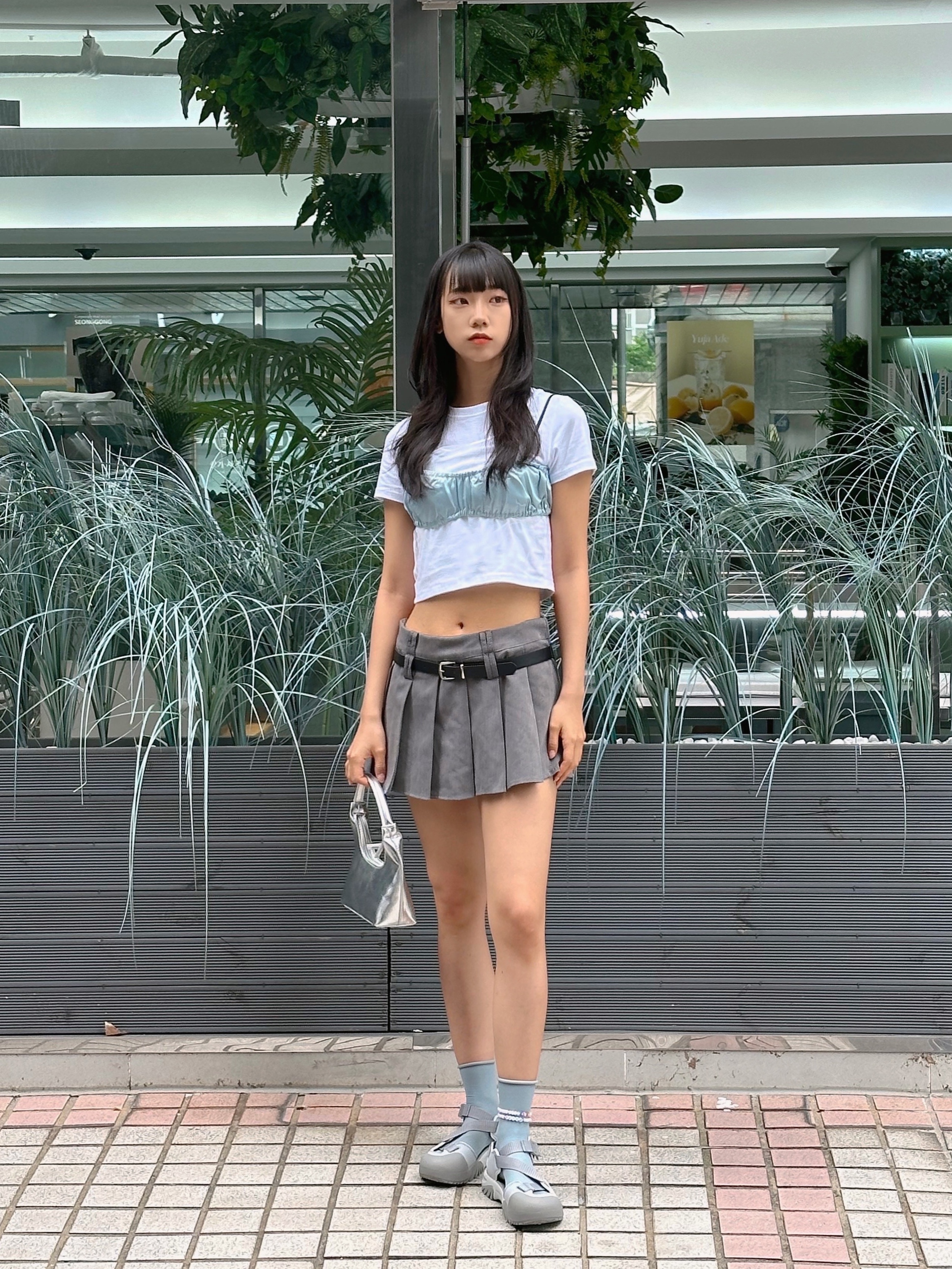 Fila Peito Sandal Grey 착용 스타일 - 4