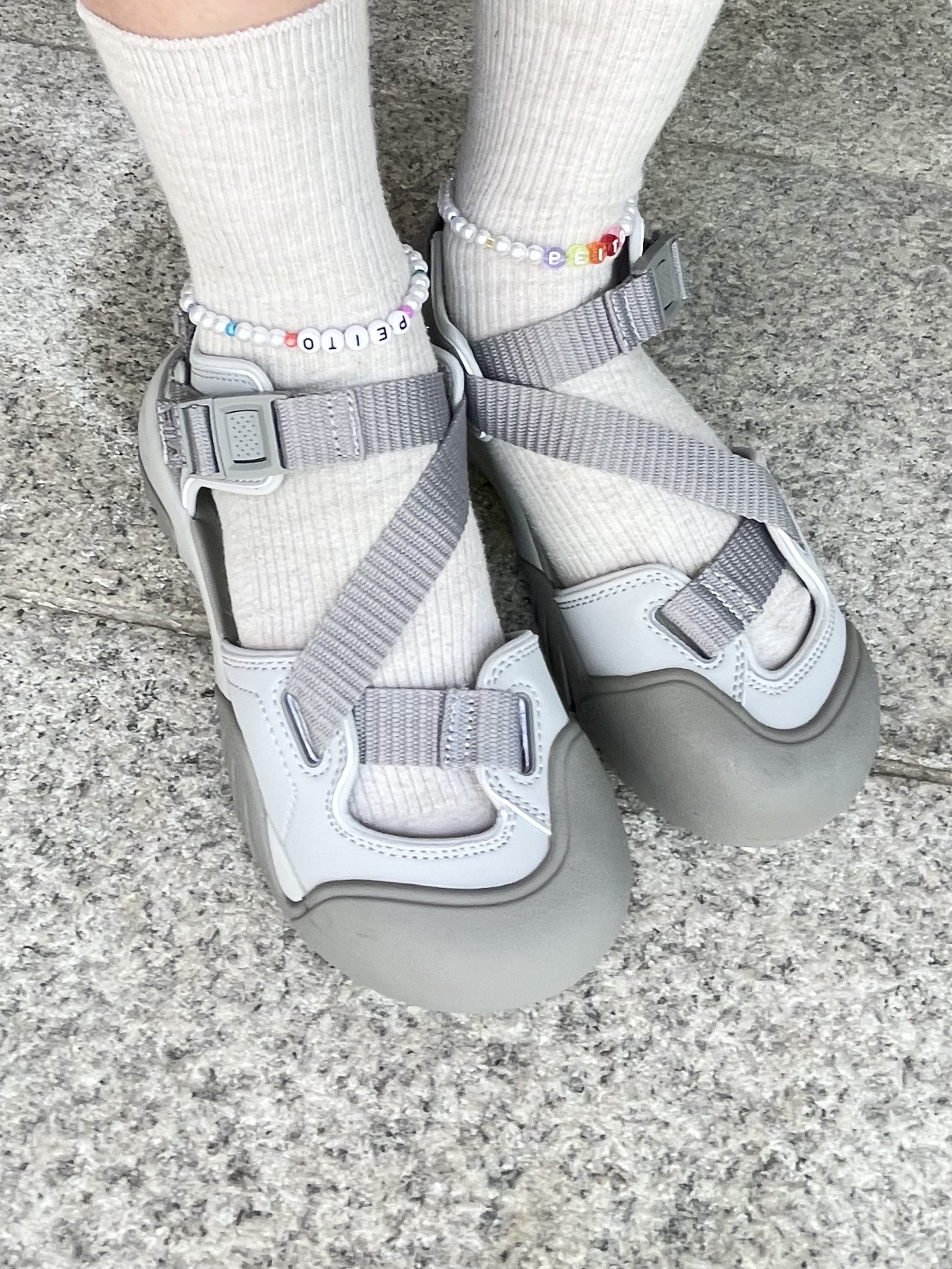 Fila Peito Sandal Grey 착용 스타일 - 7