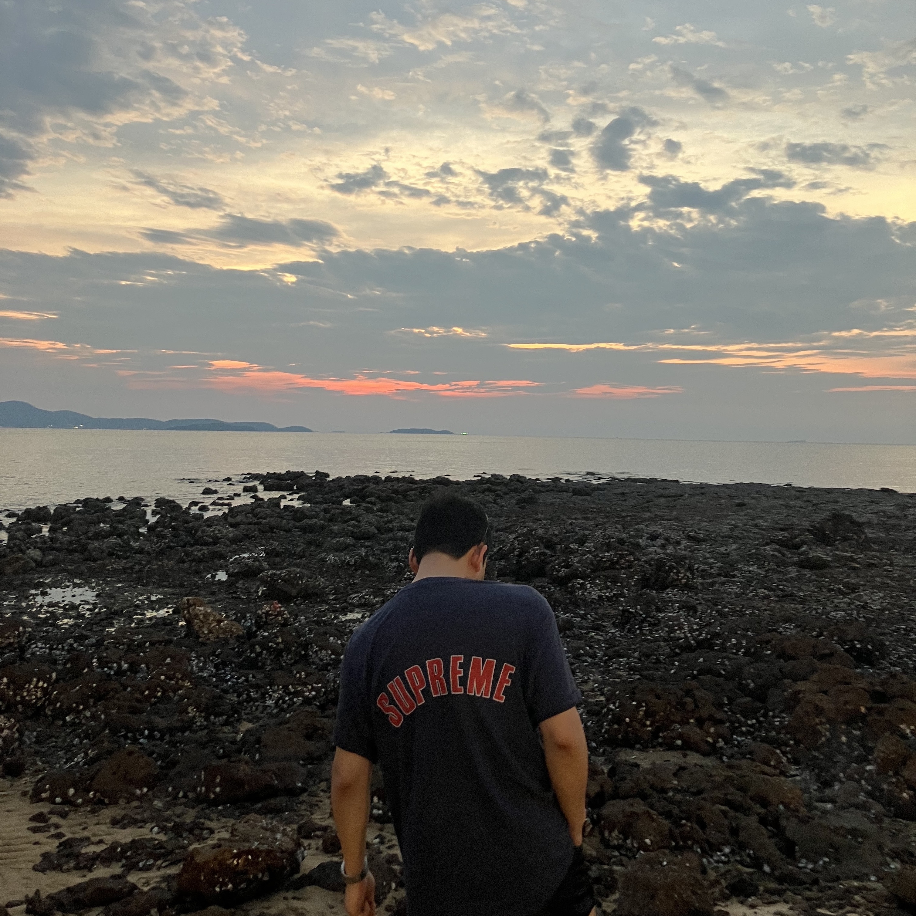 Supreme Cracked Arc S/S Top Navy - 24SS 착용 스타일