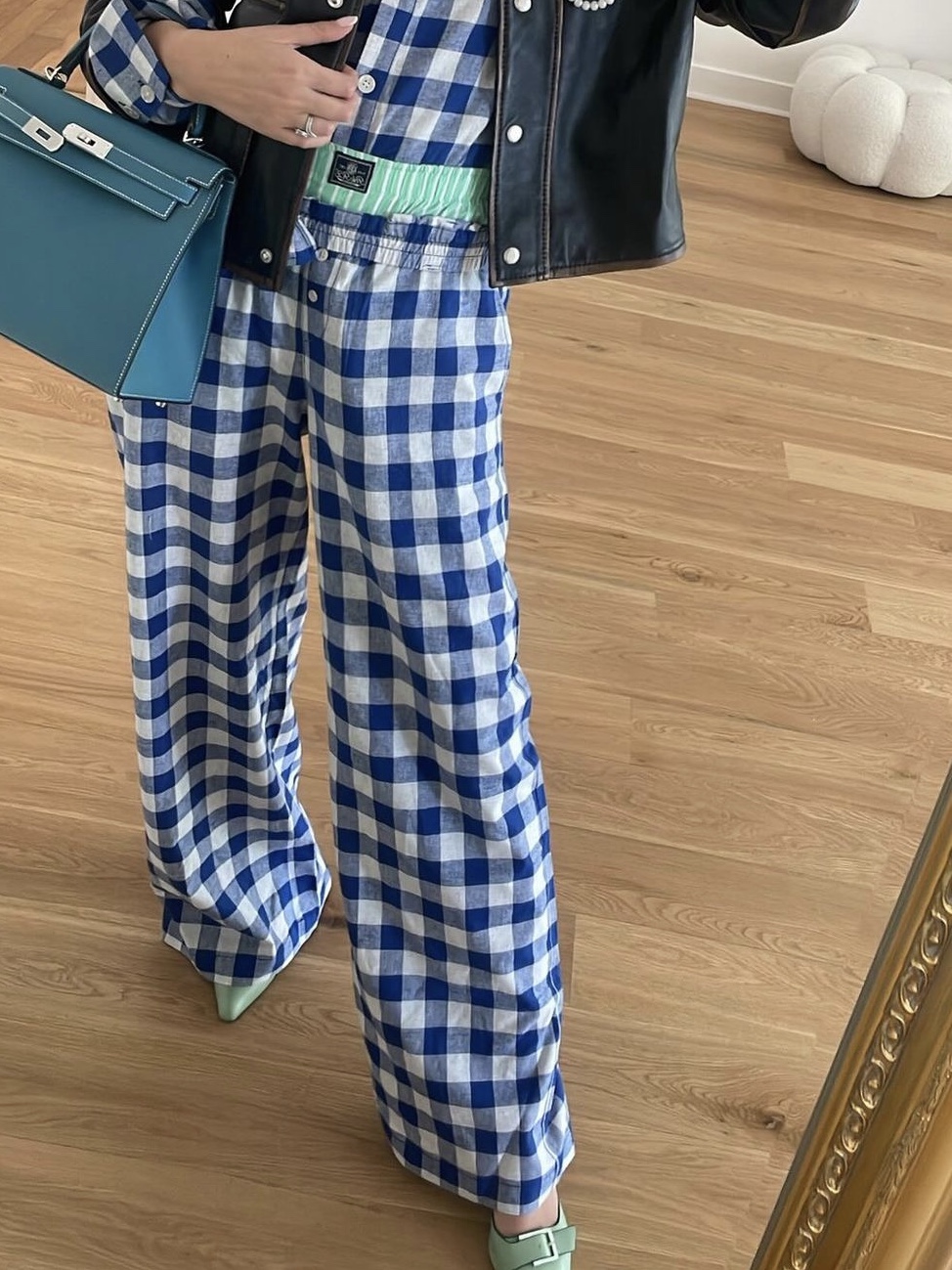 Baum und Pferdgarten Miluna Blue Sailor Check - 24FW 착용 스타일 - 3