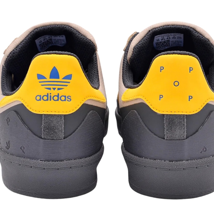 Adidas x Pop Trading Company Campus ADV Grey Active Gold 착용 스타일