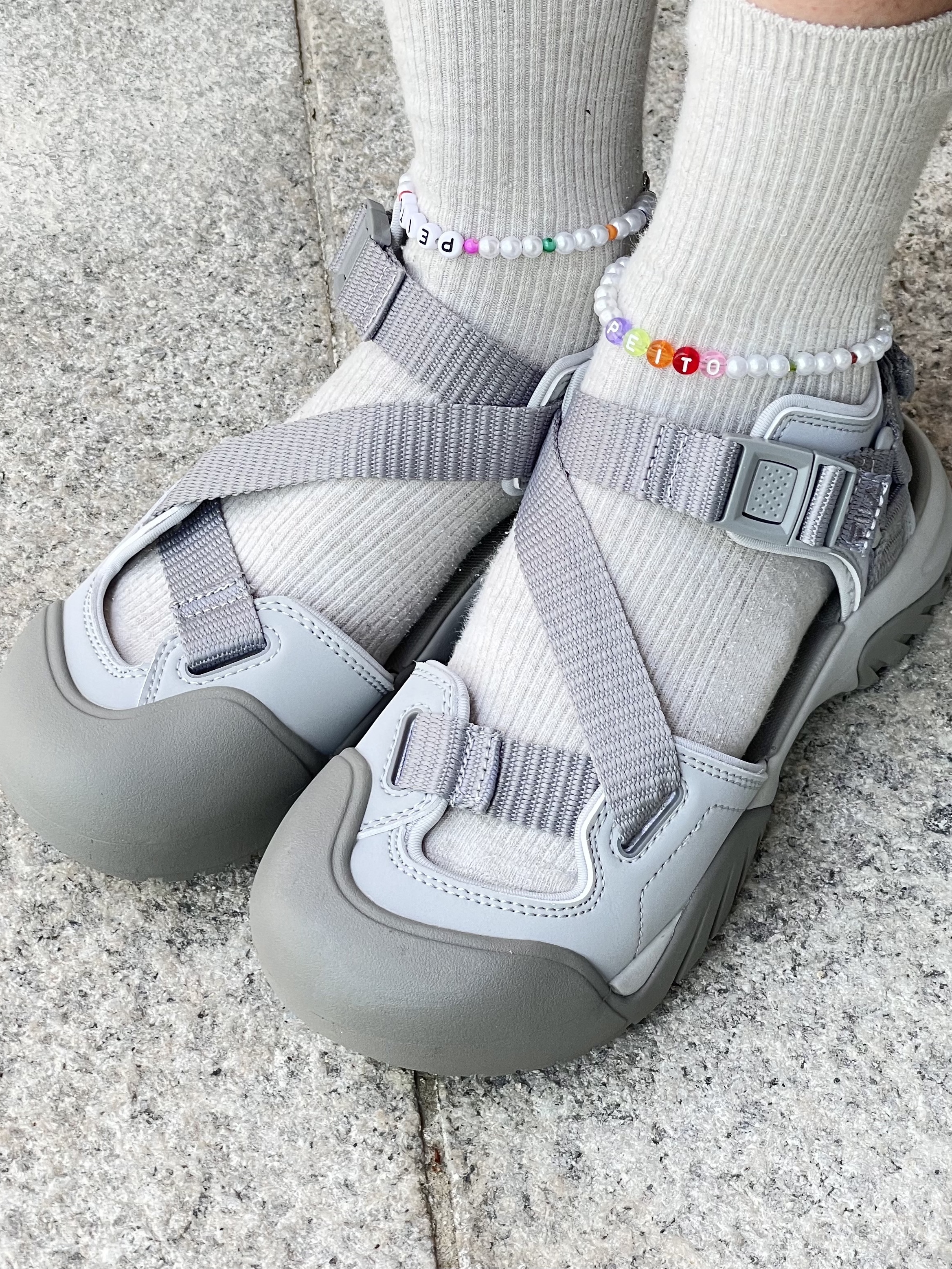 Fila Peito Sandal Grey 착용 스타일 - 5