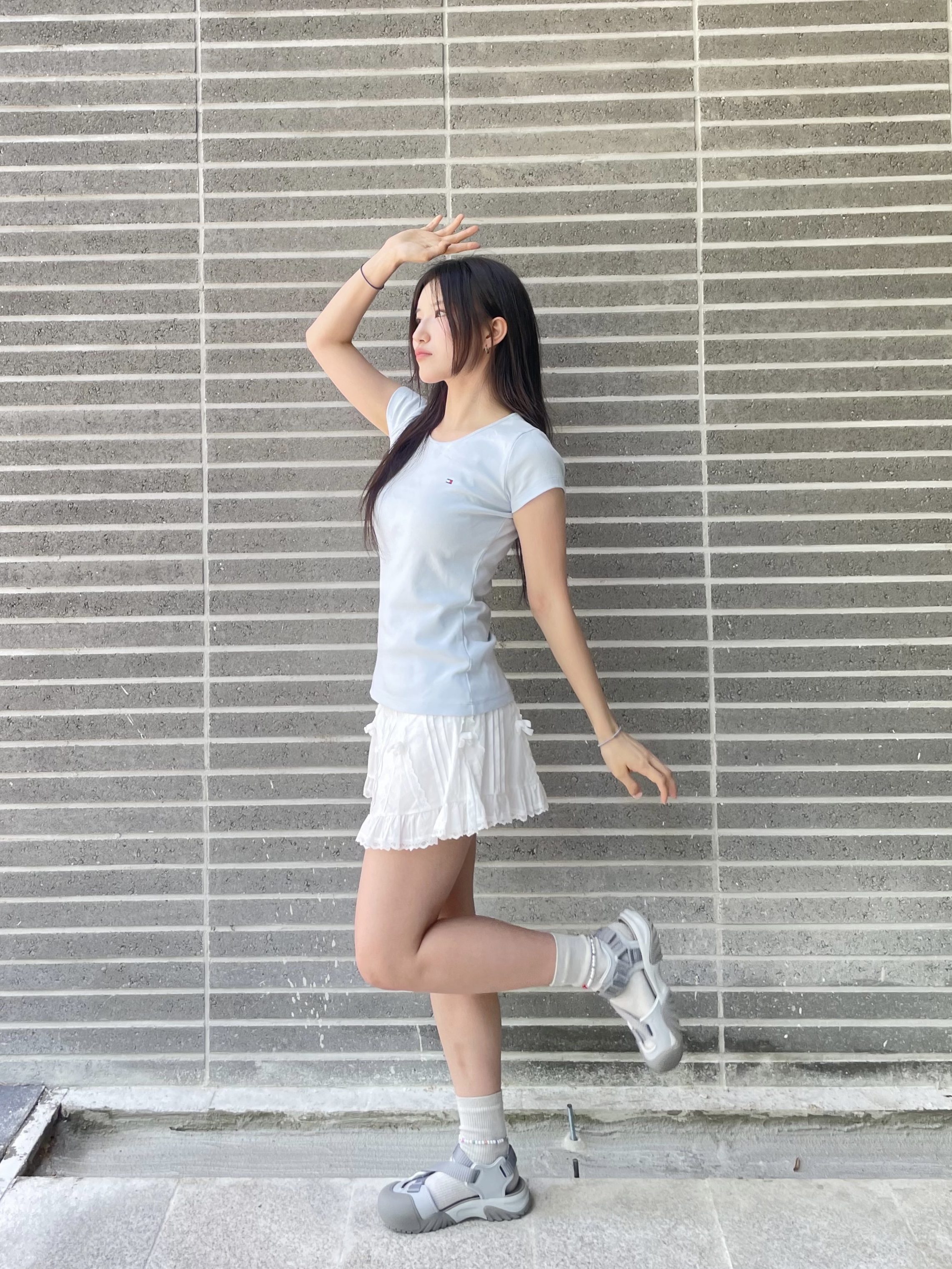 Fila Peito Sandal Grey 착용 스타일 - 4