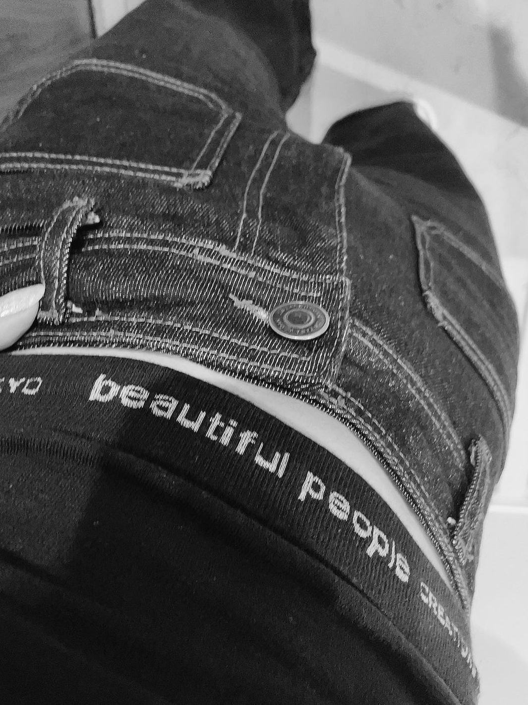 Beautiful People x WACOAL MEN Women BP Boxer Tops Black 착용 스타일 - 2