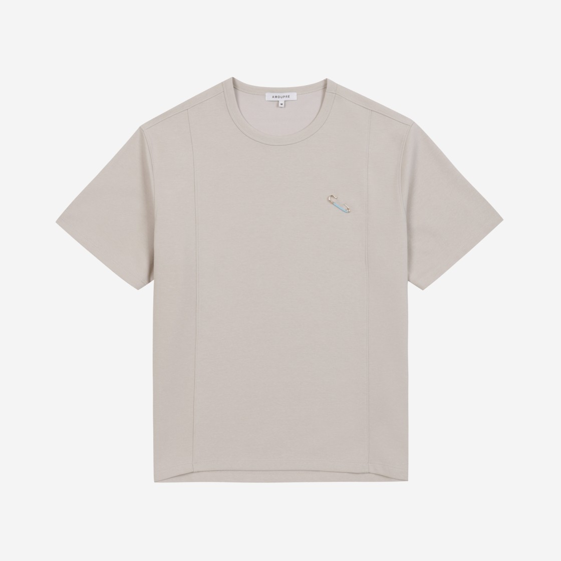 AMOUPRE Pin Tuck Standard Tshirt Beige 상세 이미지 1