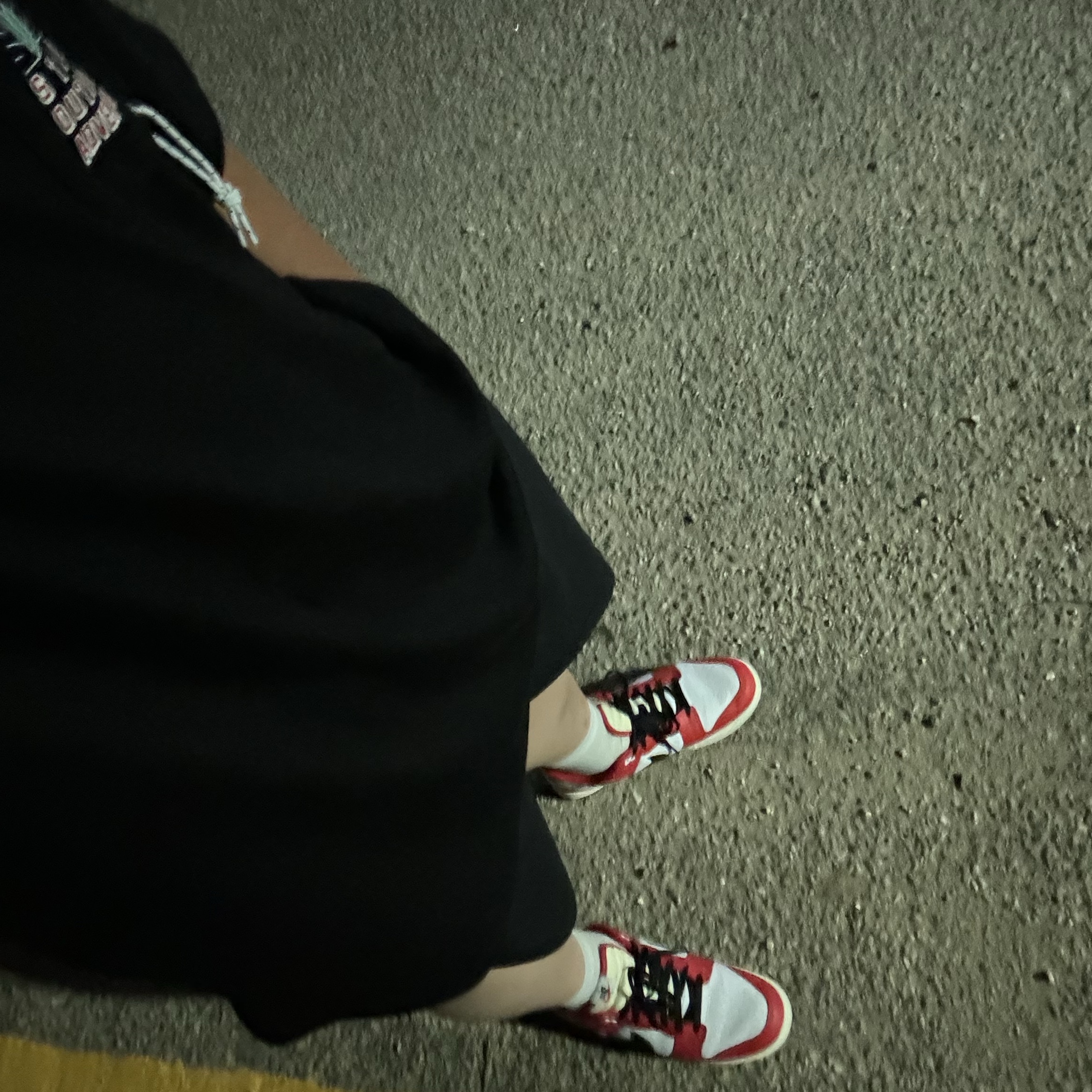 Nike Dunk Low Retro PRM University Red Black 착용 스타일