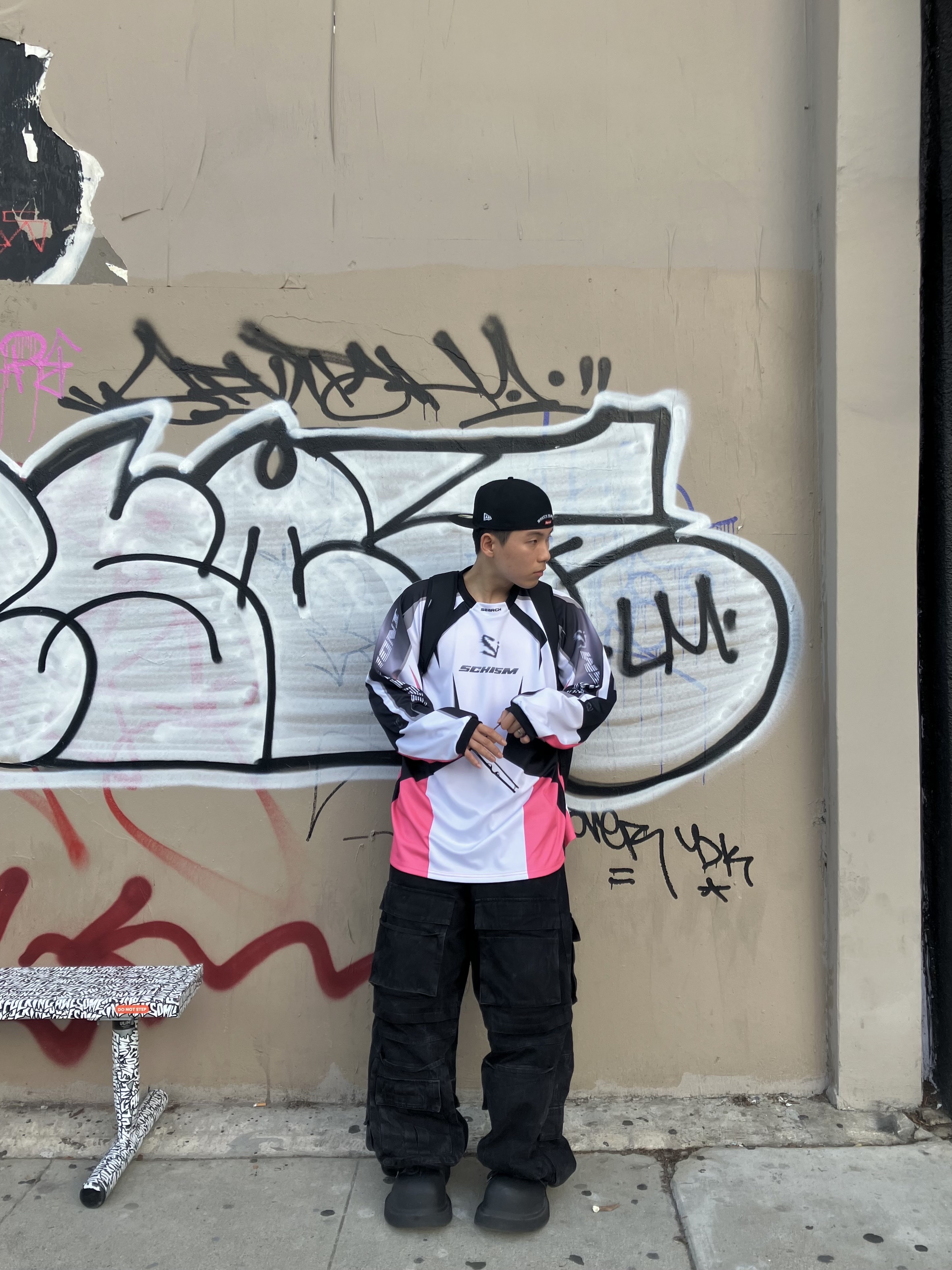 Balenciaga Steroid Derby Black, Project G/R Crinkle Denim Cargo Pants Black 착용 스타일 - 2