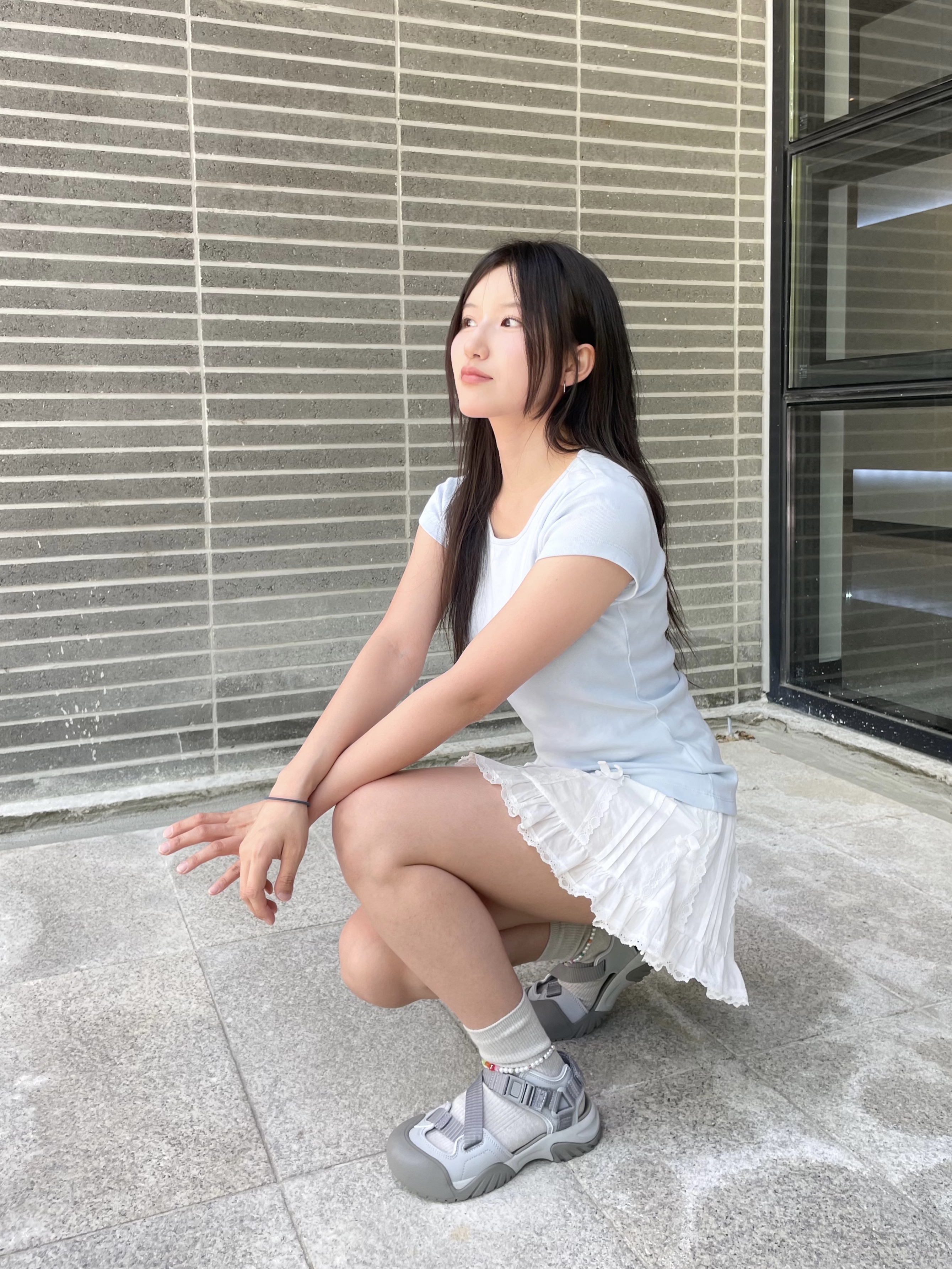 Fila Peito Sandal Grey 착용 스타일 - 1