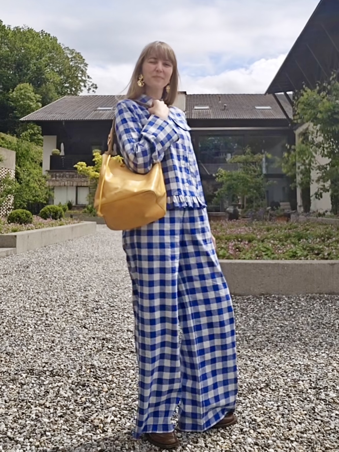 Baum und Pferdgarten Miluna Blue Sailor Check - 24FW 착용 스타일 - 2
