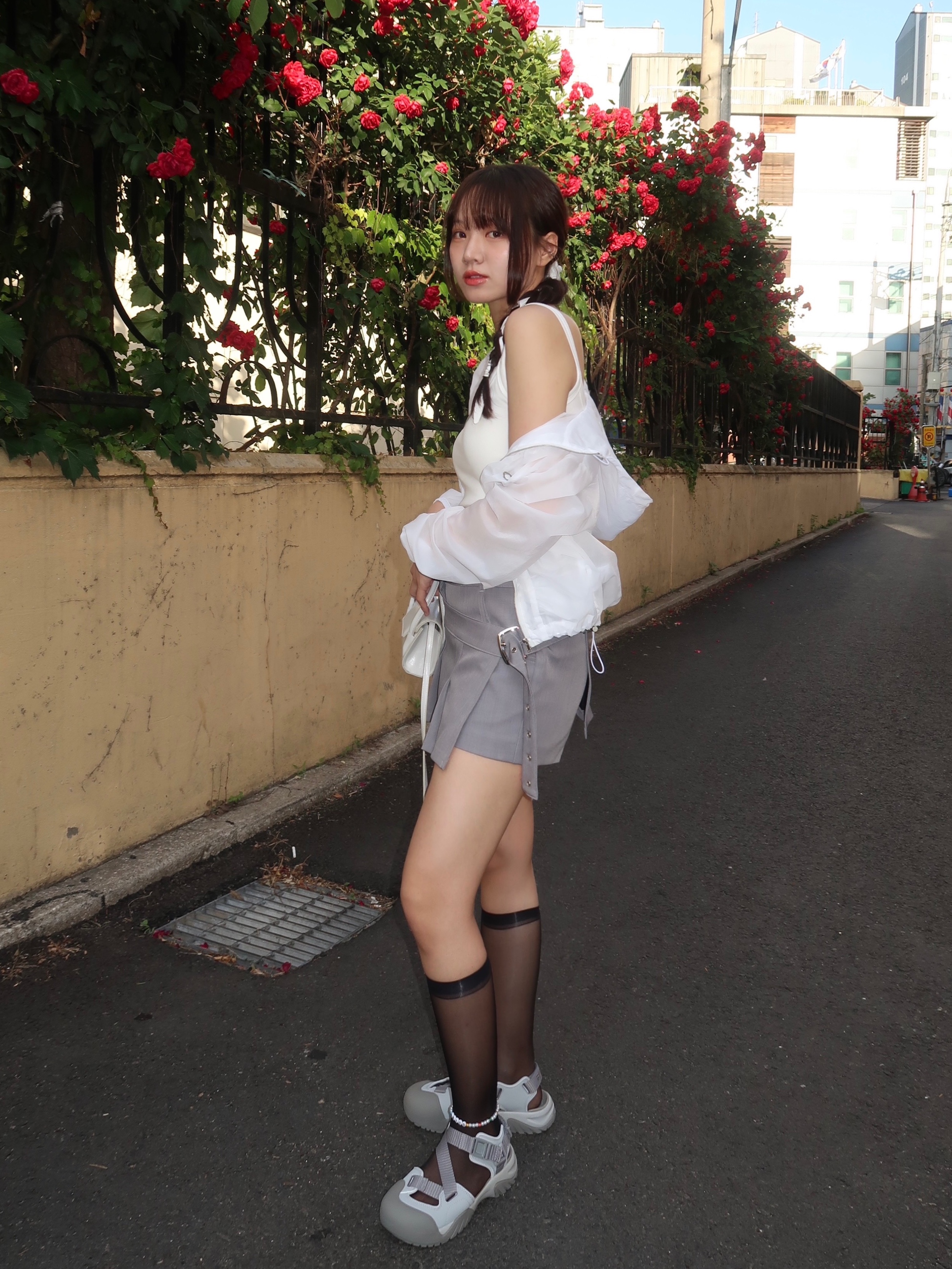 Fila Peito Sandal Grey 착용 스타일 - 1
