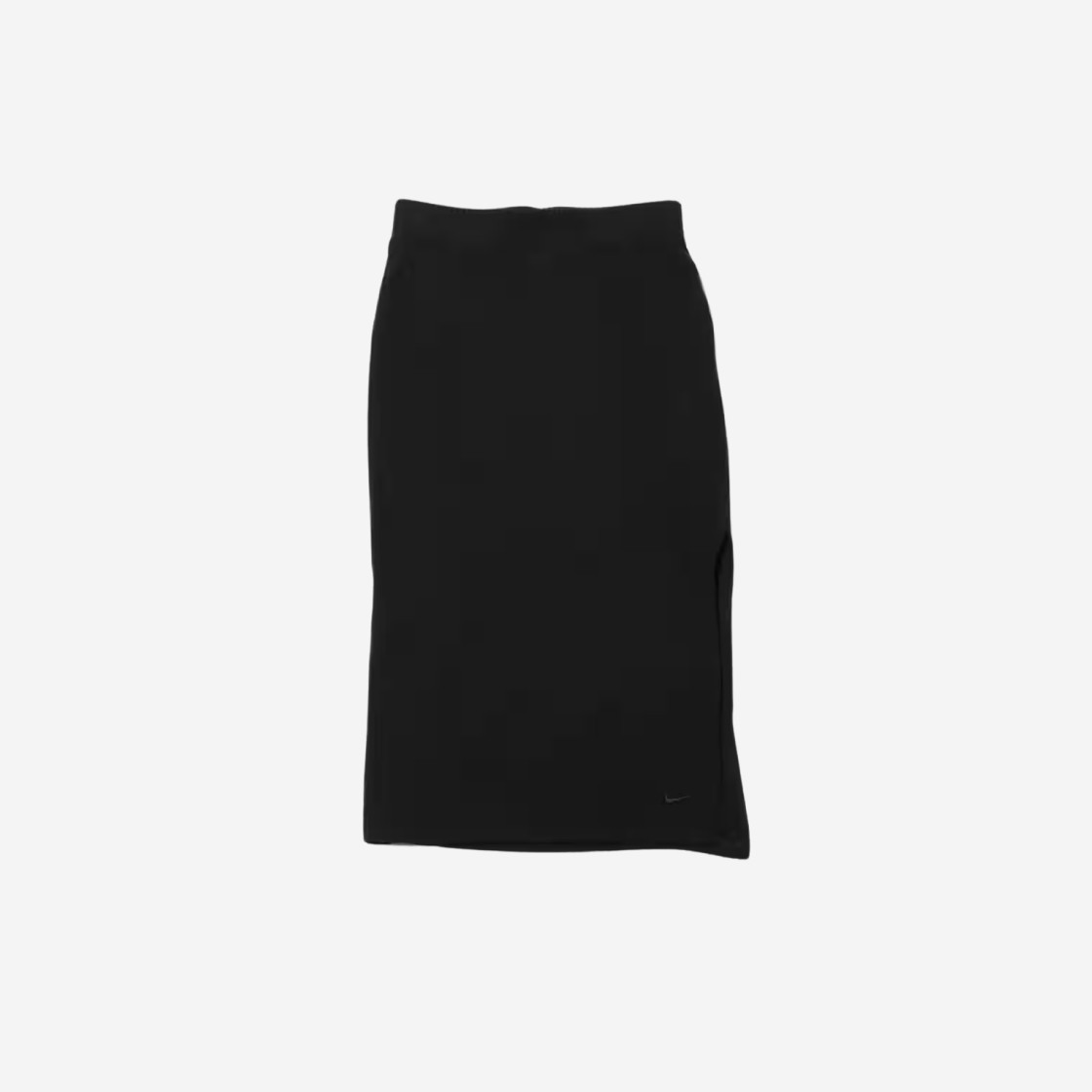 (W) Nike Sportswear Chill Knit Slim Ribbed Midi Skirt Black - Asia 상세 이미지 1