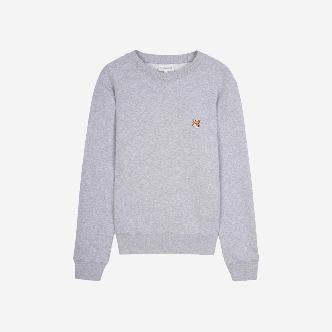 Maison Kitsune Fox Head Patch Regular Sweatshirt Light Grey Melange 상세 이미지 1