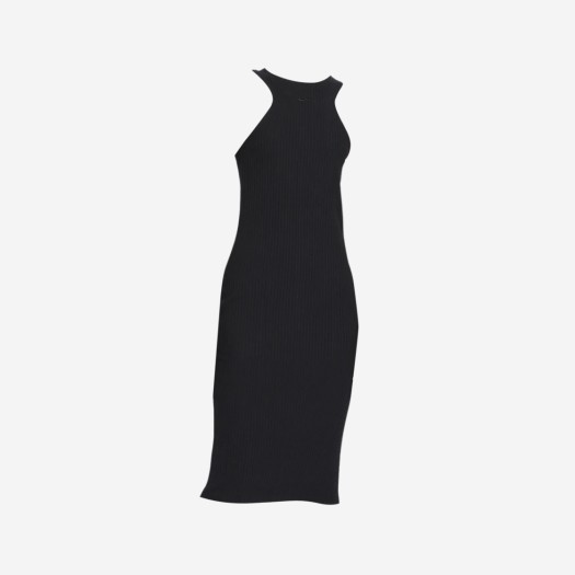 (W) 나이키 스포츠웨어 칠 니트 슬림 슬리브리스 립드 미디 드레스 블랙 - 아시아