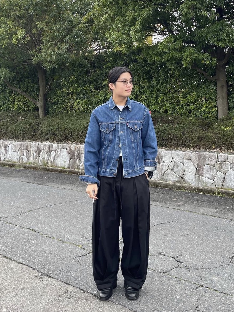 Sage Nation Box Pleat Trouser Denim Raw Denim 착용 스타일