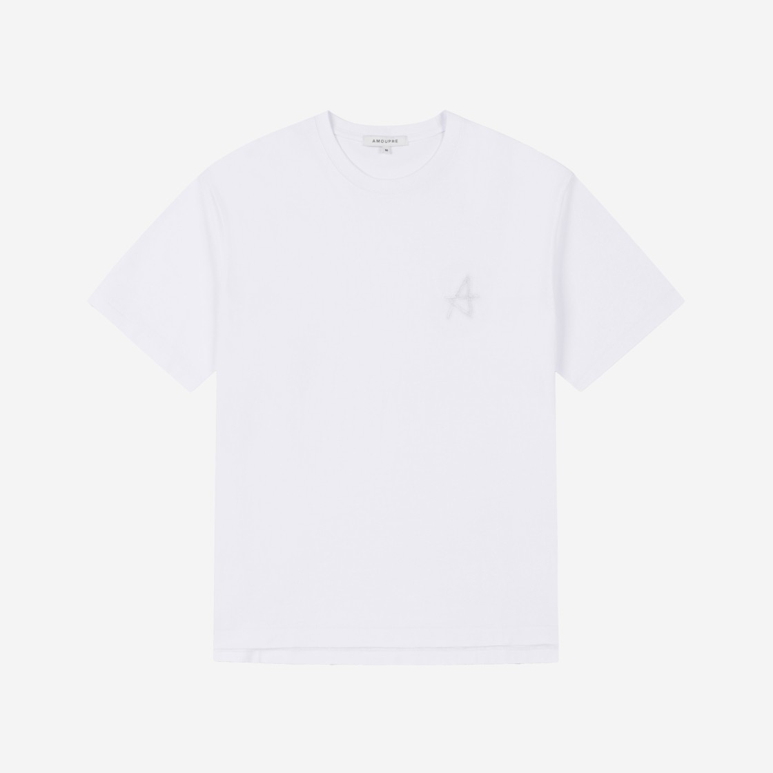 AMOUPRE A Embroidery Relaxed Tshirt White 상세 이미지 1