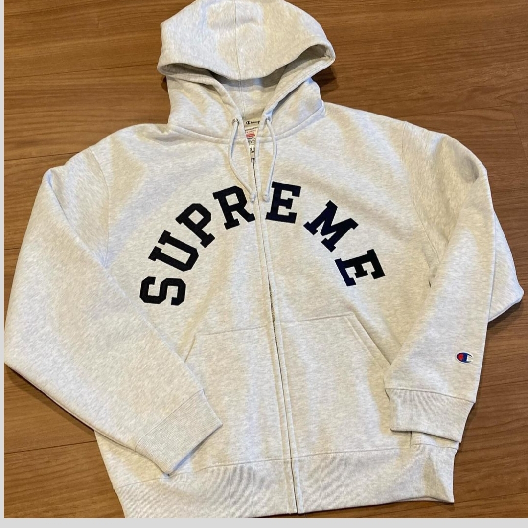 Supreme x Champion Zip Up Hooded Sweatshirt Navy - 24SS, Supreme x Champion Zip Up Hooded Sweatshirt Purple - 24SS 착용 스타일 - 5