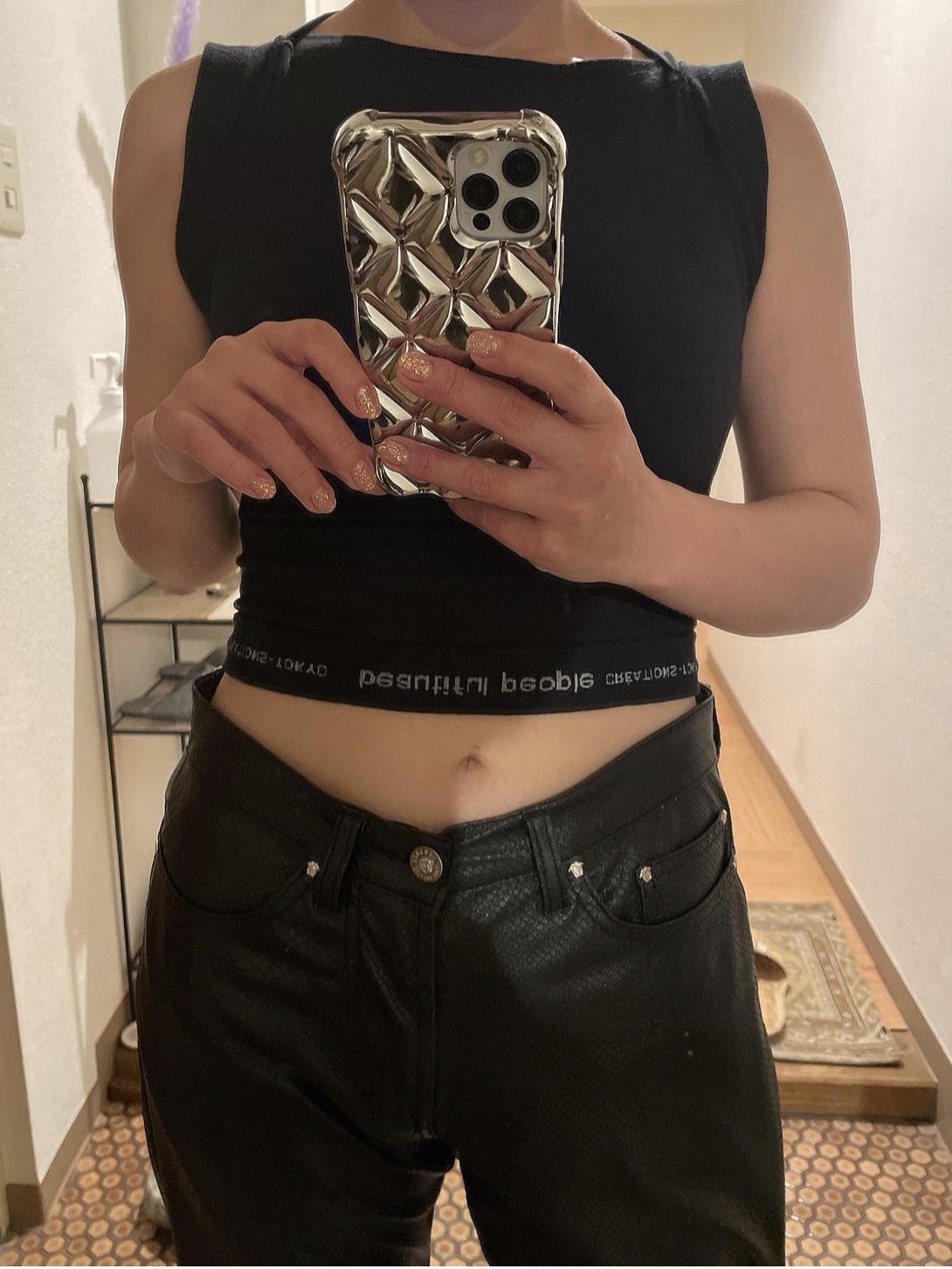 Beautiful People x WACOAL MEN Women BP Boxer Tops Black 착용 스타일