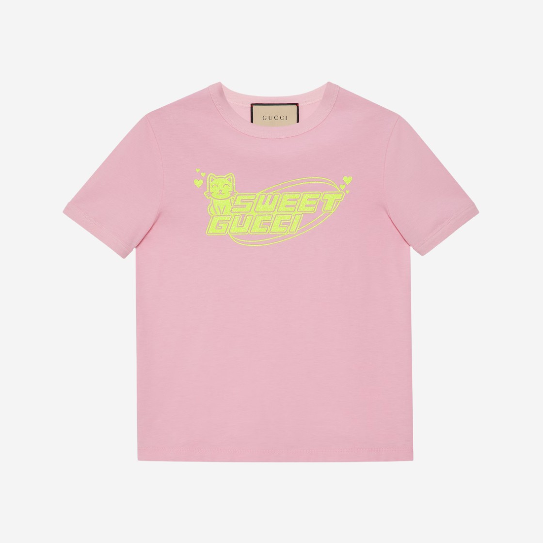 (W) Gucci Cotton Jersey T-Shirt Pink 상세 이미지 1