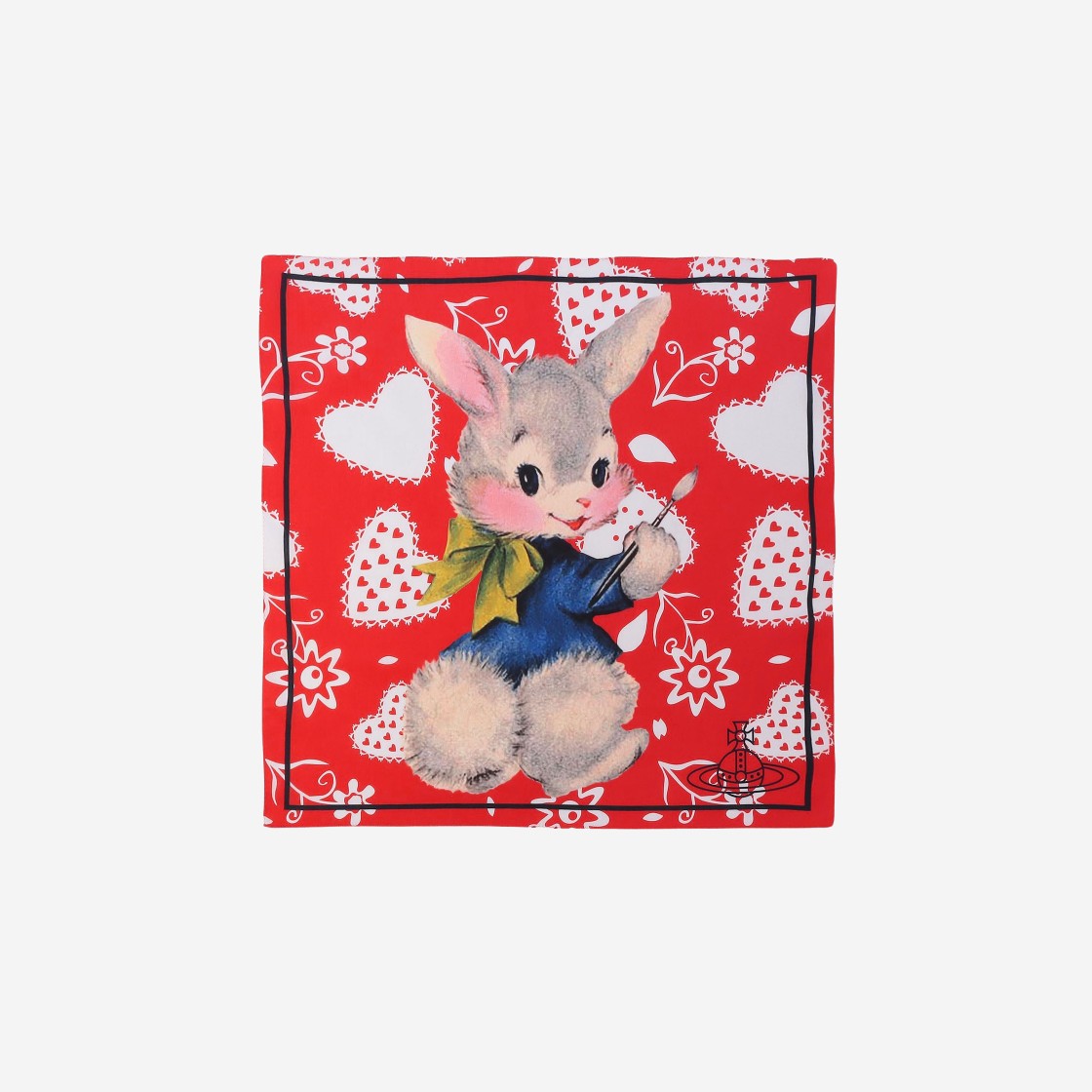 Vivienne Westwood Painting Bunny Large Handkerchief Red 상세 이미지 1