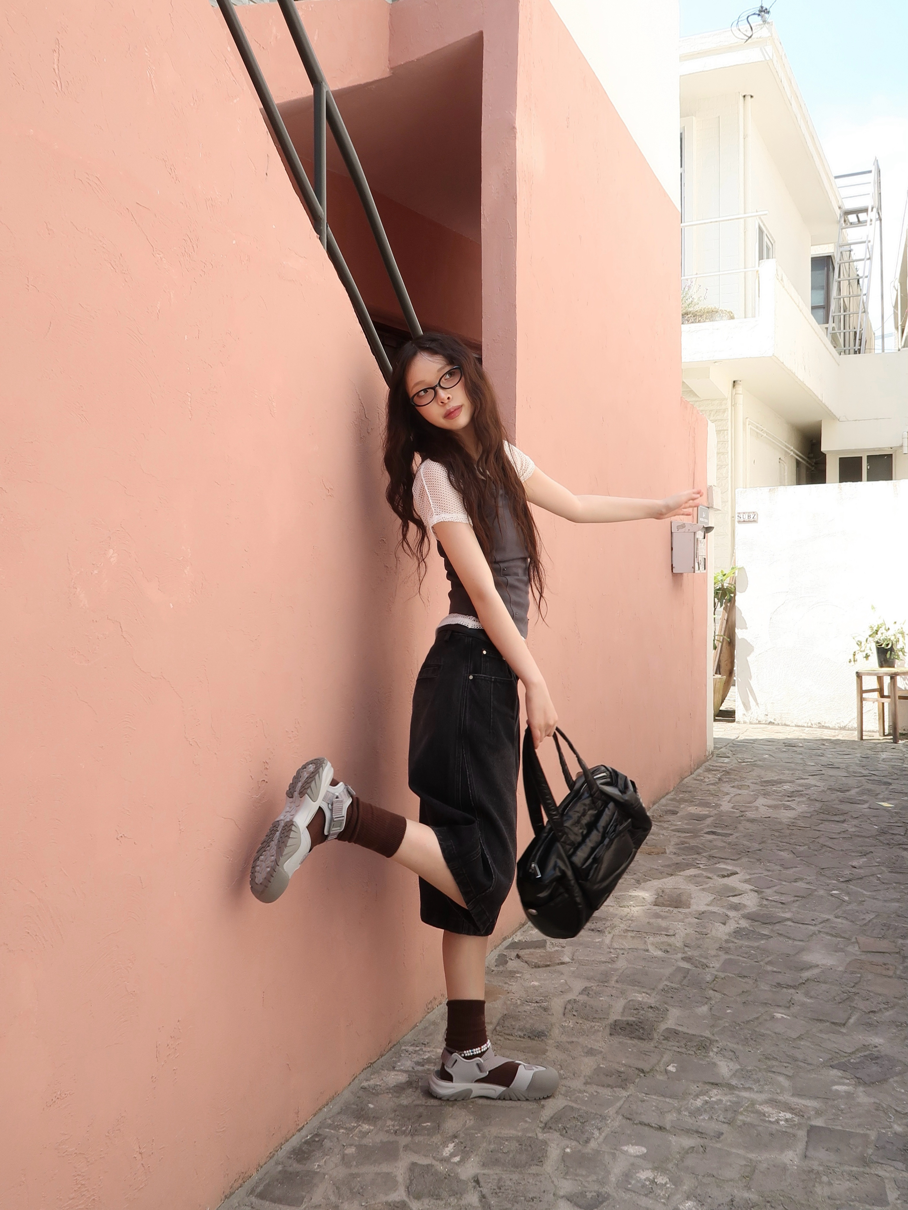 Fila Peito Sandal Grey 착용 스타일 - 6