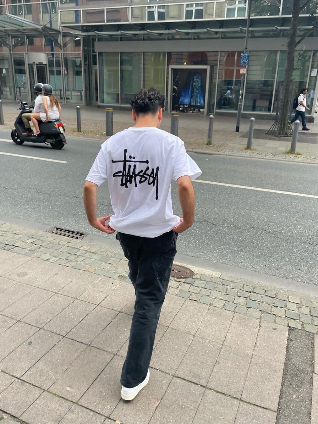 Stussy Basic Stussy T-Shirt White, Stussy Diced Out T-Shirt White 착용 스타일 - 2