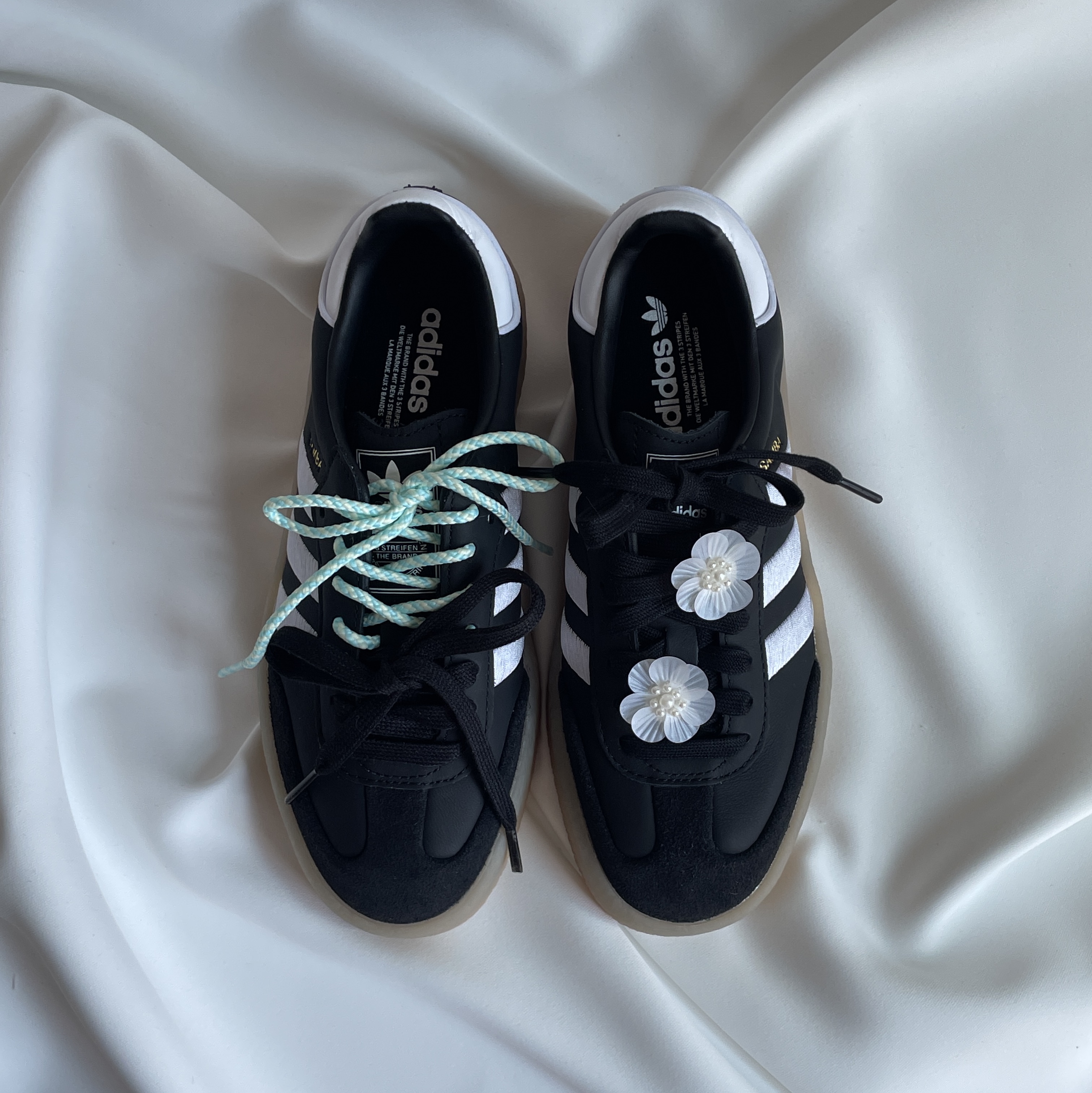 (W) Adidas Sambae Black White 착용 스타일 - 4