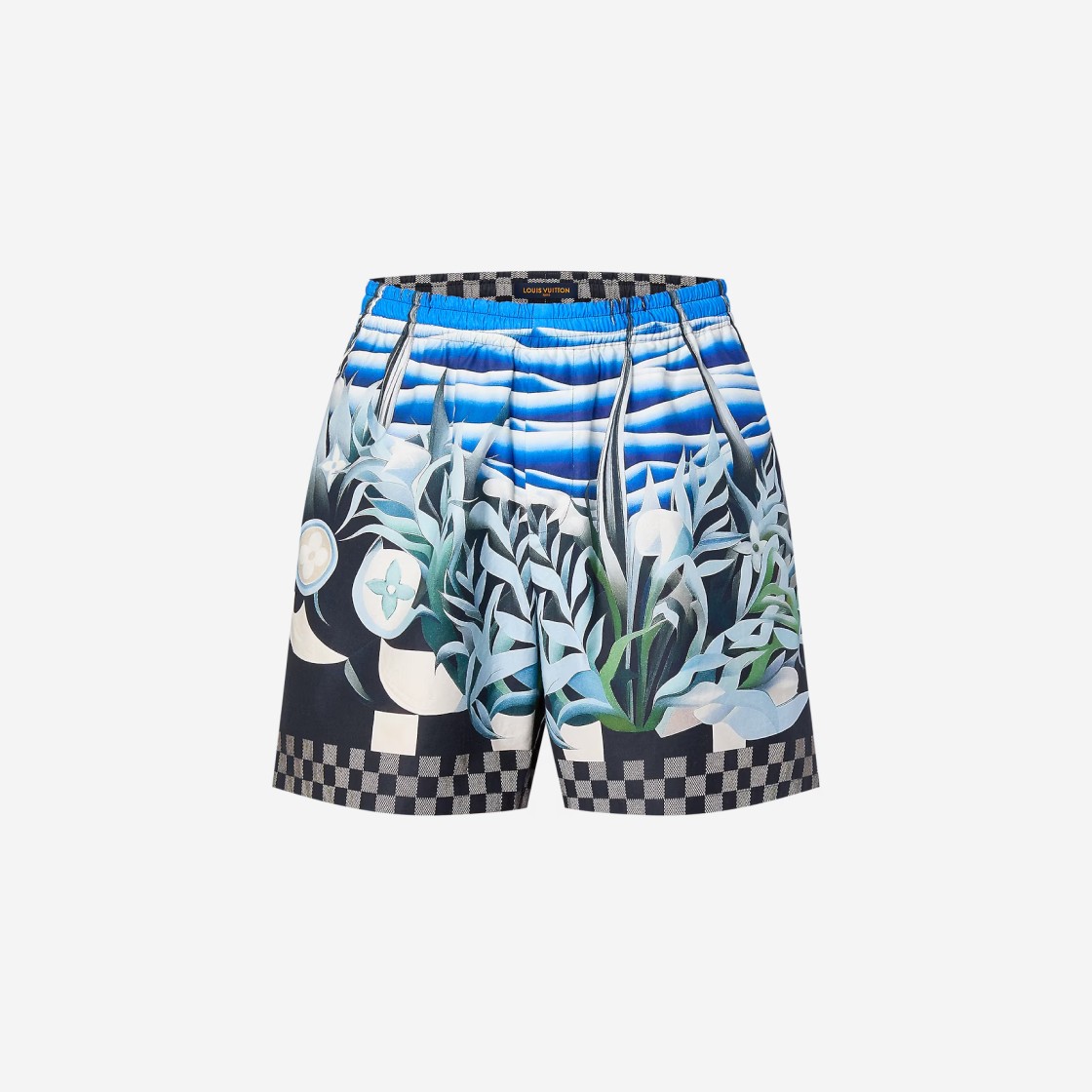 Louis Vuitton Printed Nylon Swim Shorts Blue 상세 이미지 1