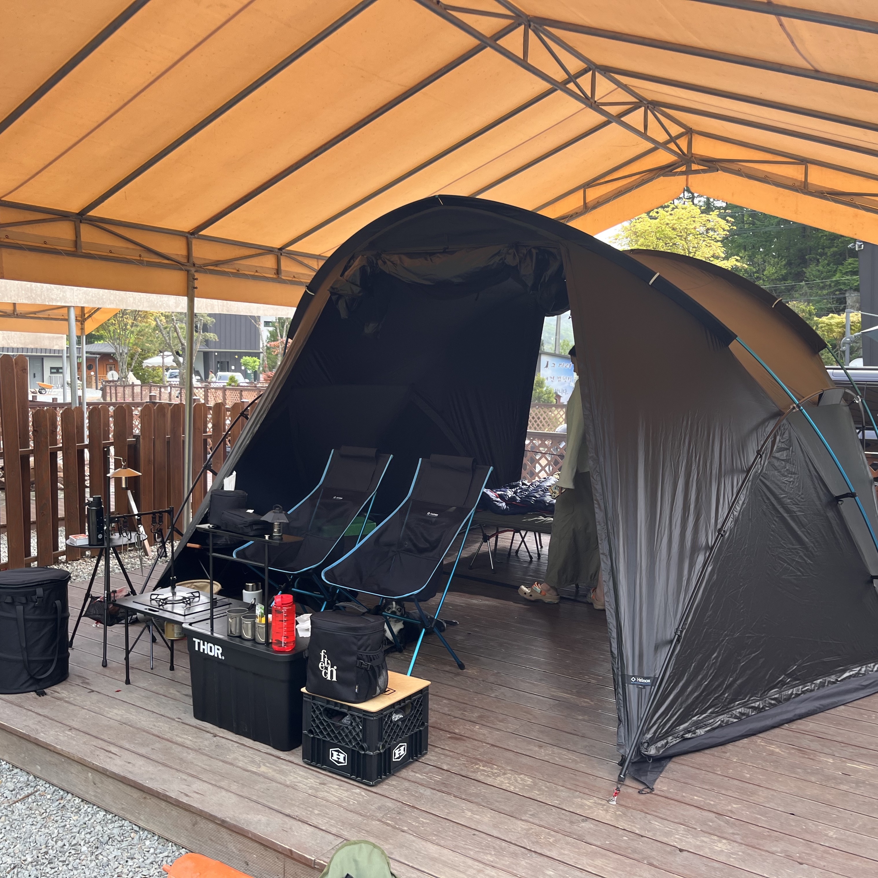 Helinox V-Tarp 4.0 Black 착용 스타일