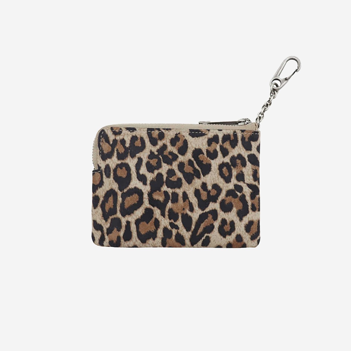 Margesherwood Heart Zipper Wallet Silver Logo Cream Leopard Suede 상세 이미지 2