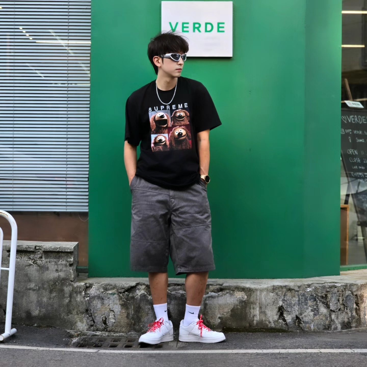 Supreme Rowlf T-Shirt Black - 24SS, Samsung Galaxy Watch6 44mm LTE Silver (Korean Ver.) 착용 스타일 - 7