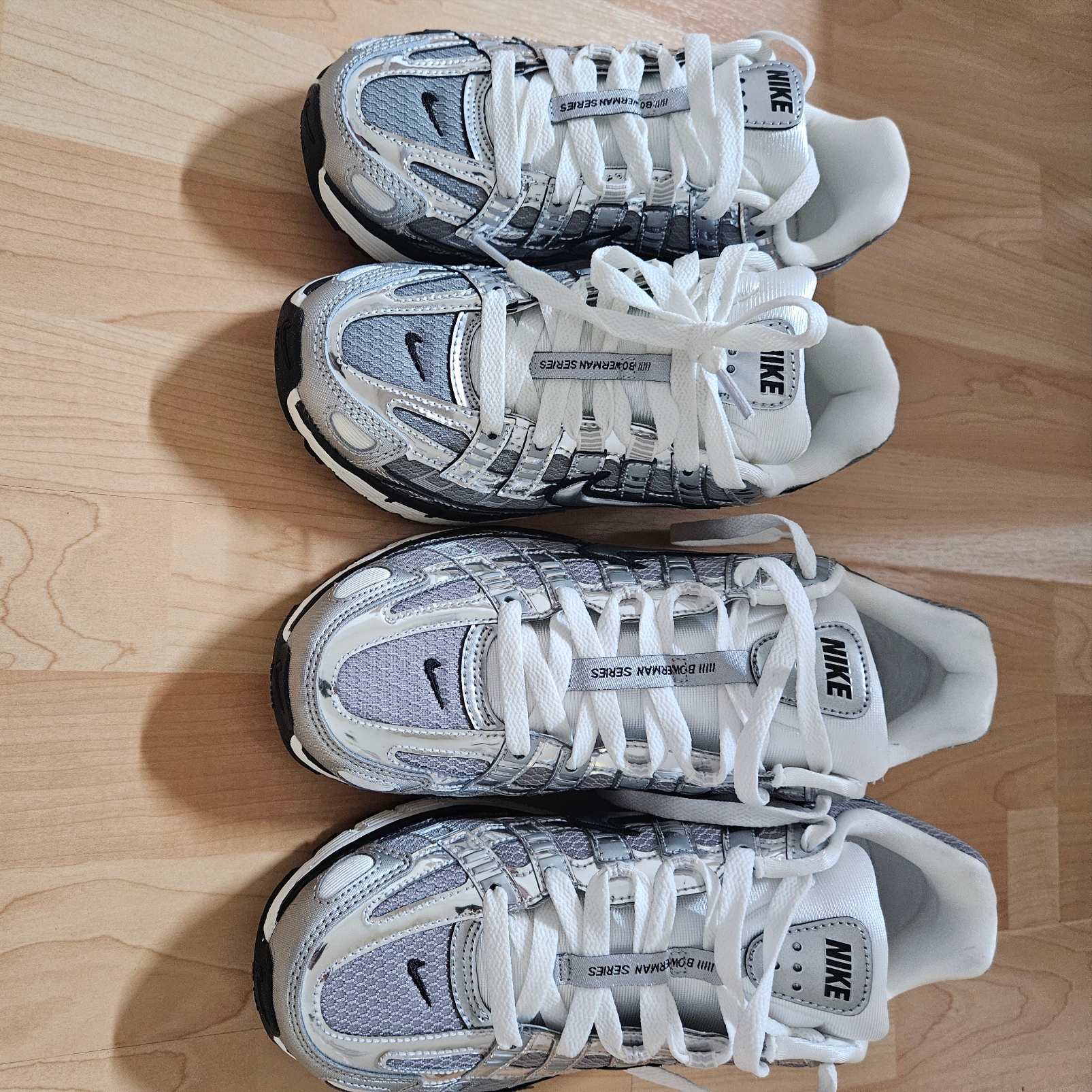 Nike P-6000 Metallic Silver 착용 스타일