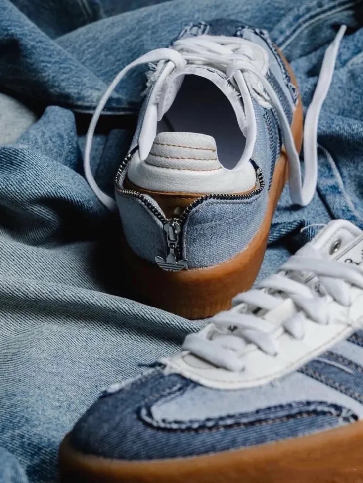 (W) Adidas x Atmos Sambae Stacked Denim Cloud White Mesa 착용 스타일