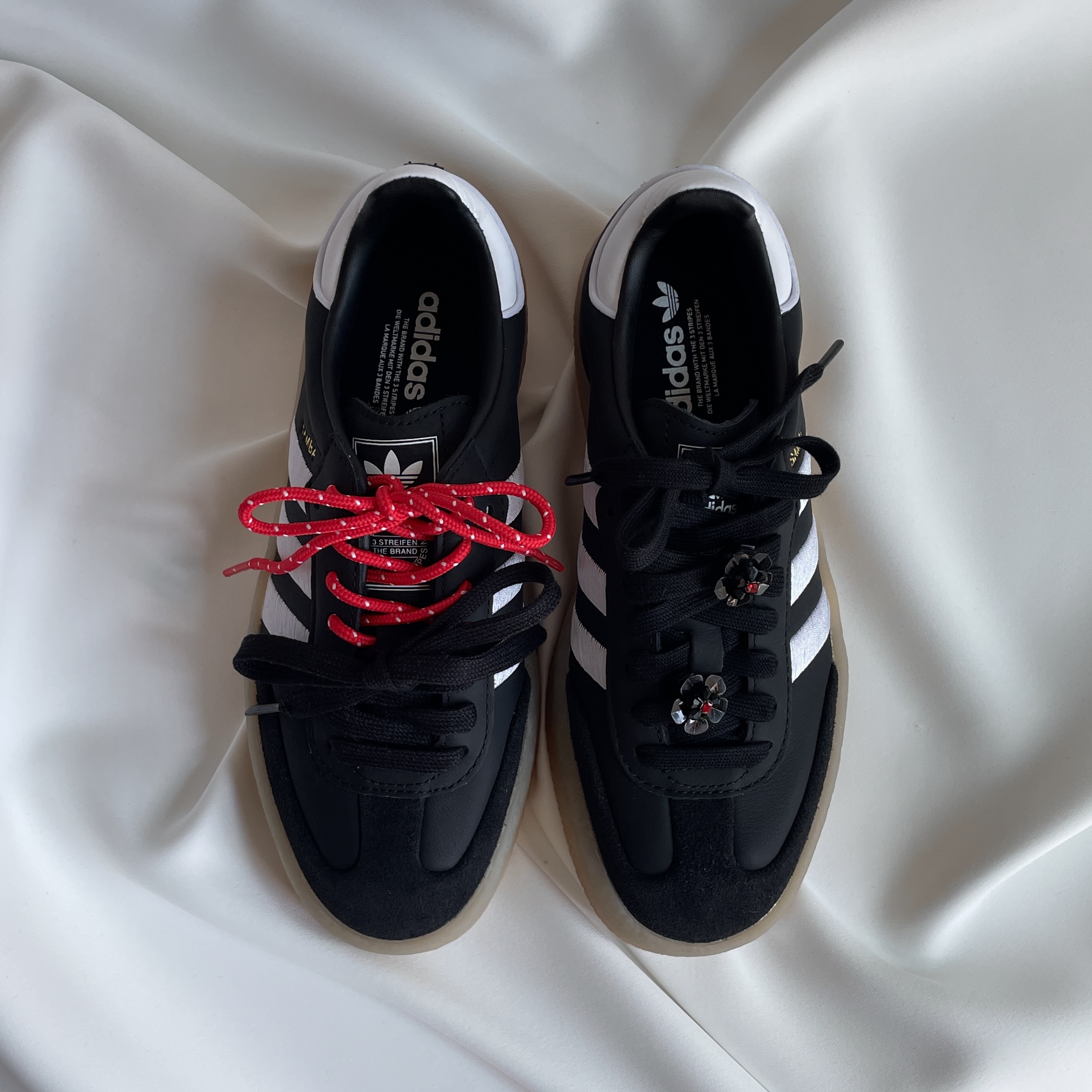(W) Adidas Sambae Black White 착용 스타일 - 5