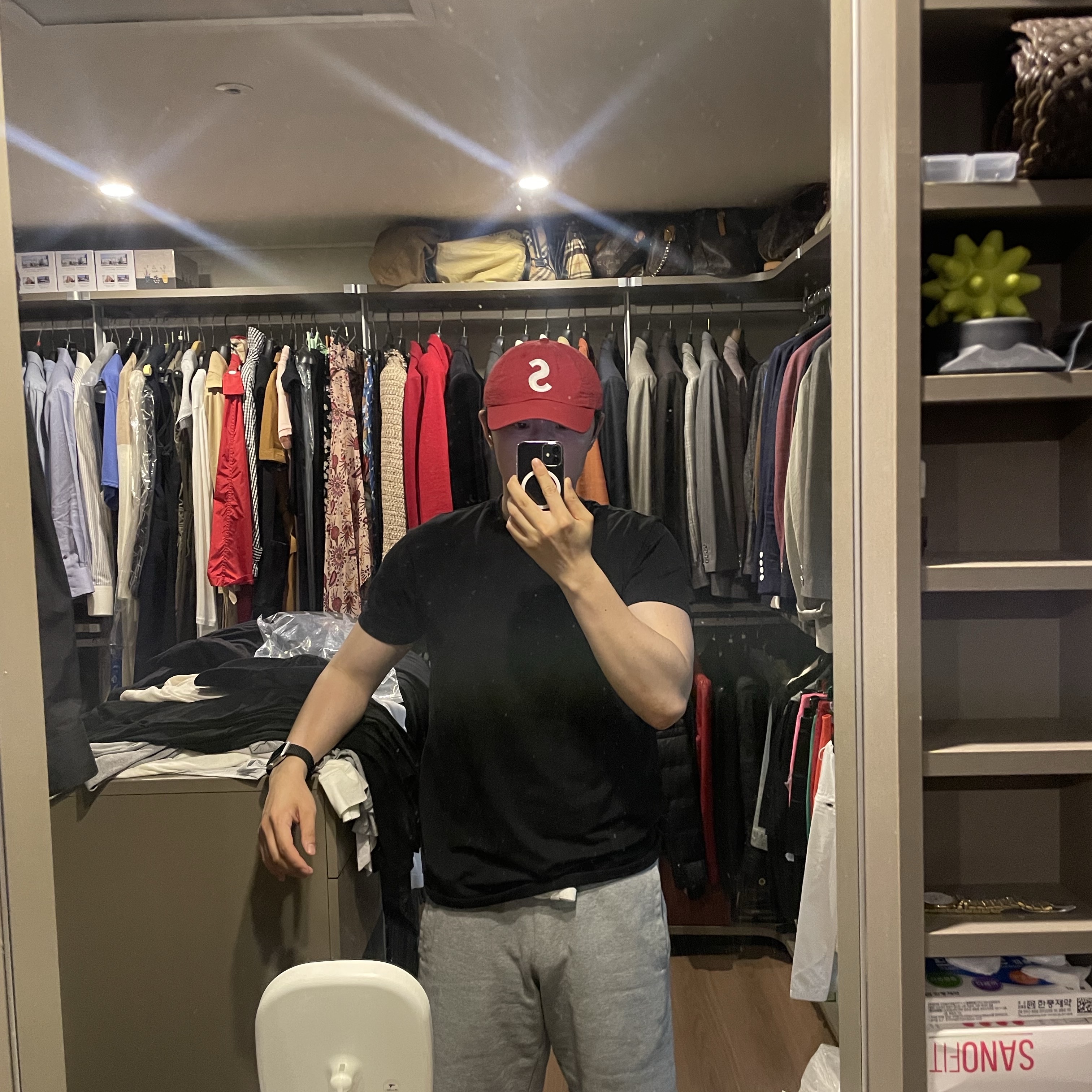 Supreme Seersucker S Logo 6-Panel Red - 24SS 착용 스타일