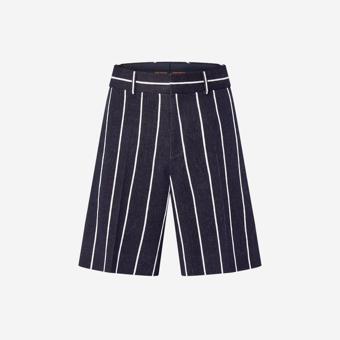 Louis Vuitton Linen and Cotton Blend Tailored Shorts Navy Blue 상세 이미지 1